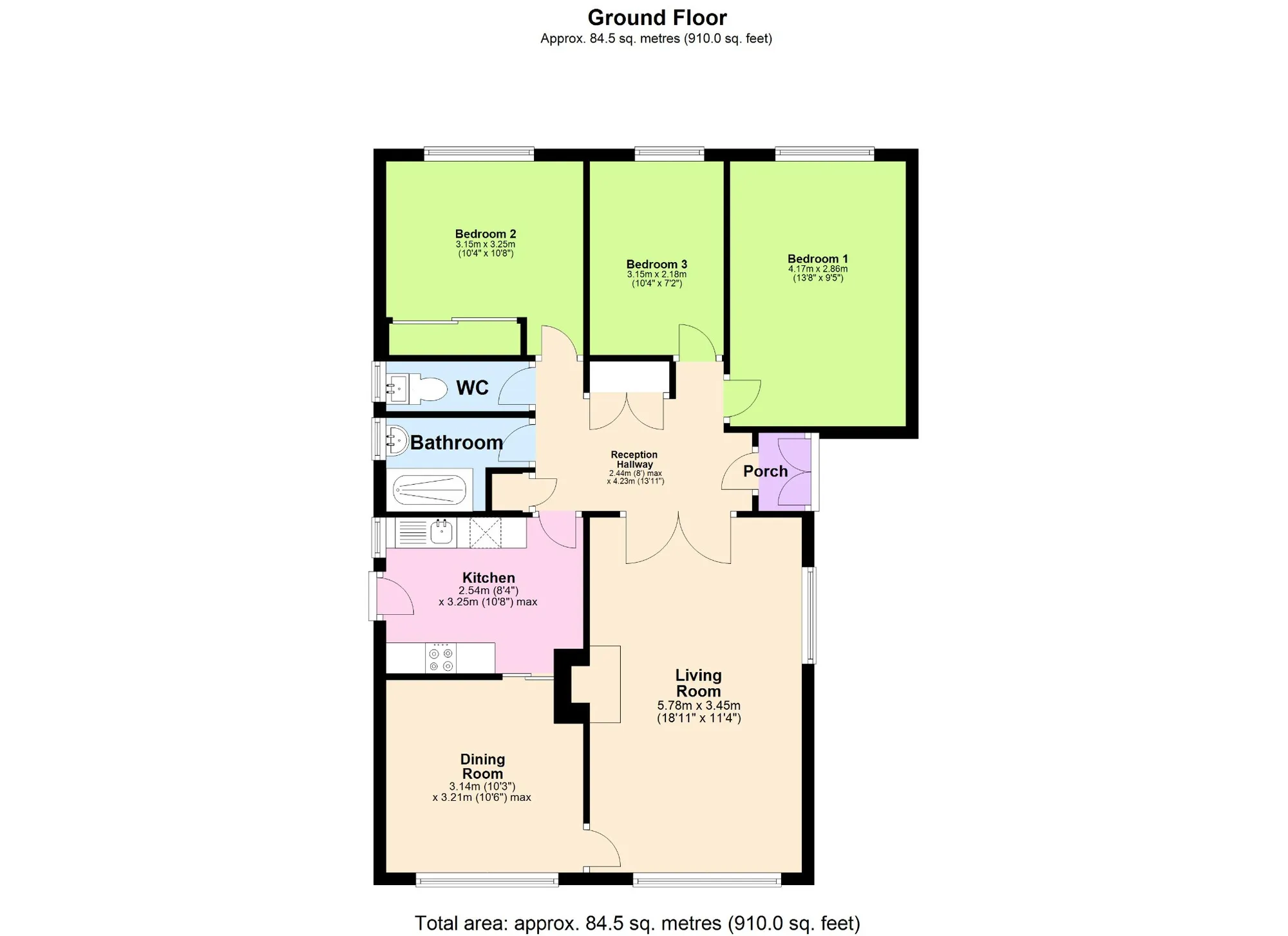 3 bed detached house for sale in Grosvenor Avenue, Torquay - Property floorplan