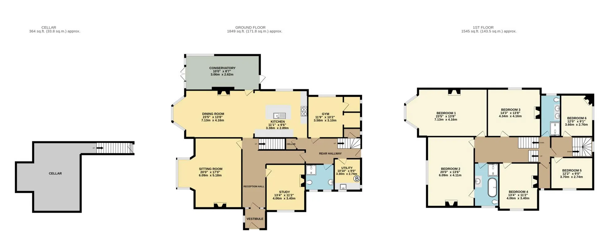 6 bed detached villa for sale in Hunsdon Road, Torquay - Property floorplan