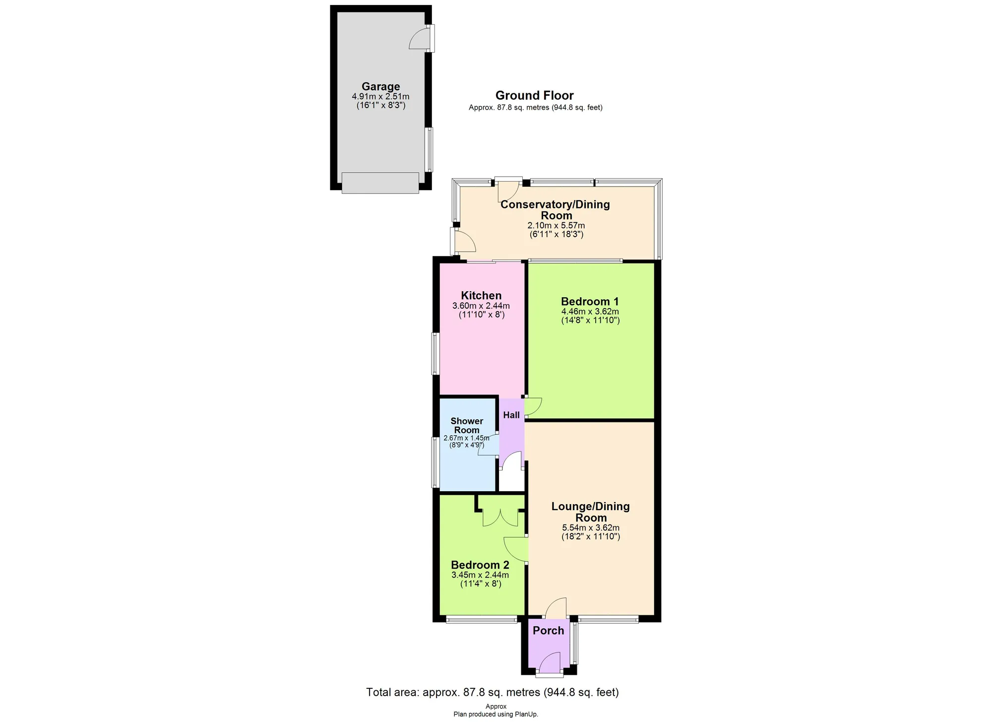 2 bed detached bungalow for sale in Ashburn Walk, Paignton - Property floorplan