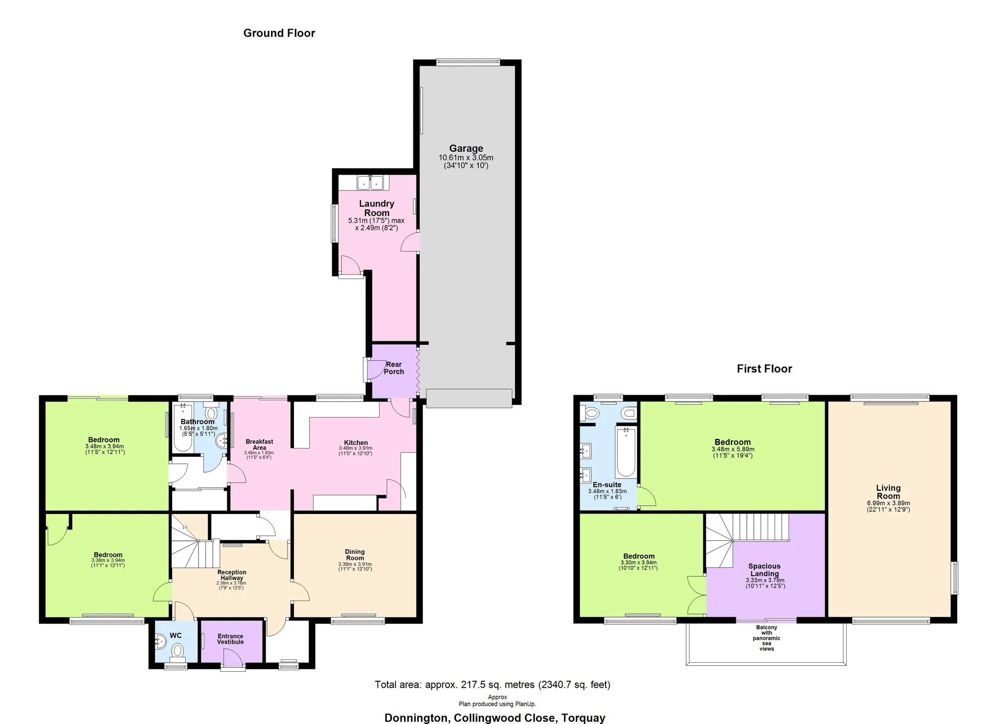 4 bed detached house for sale in Collingwood Close, Torquay - Property floorplan