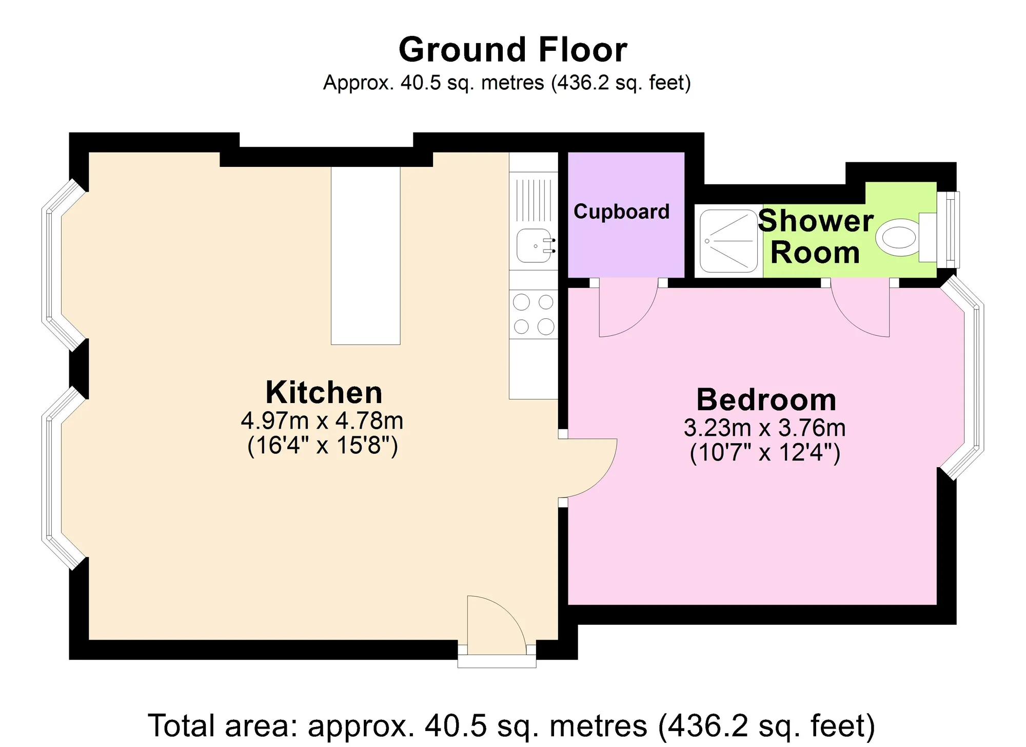 1 bed flat to rent in Lisburne Crescent, Torquay - Property floorplan