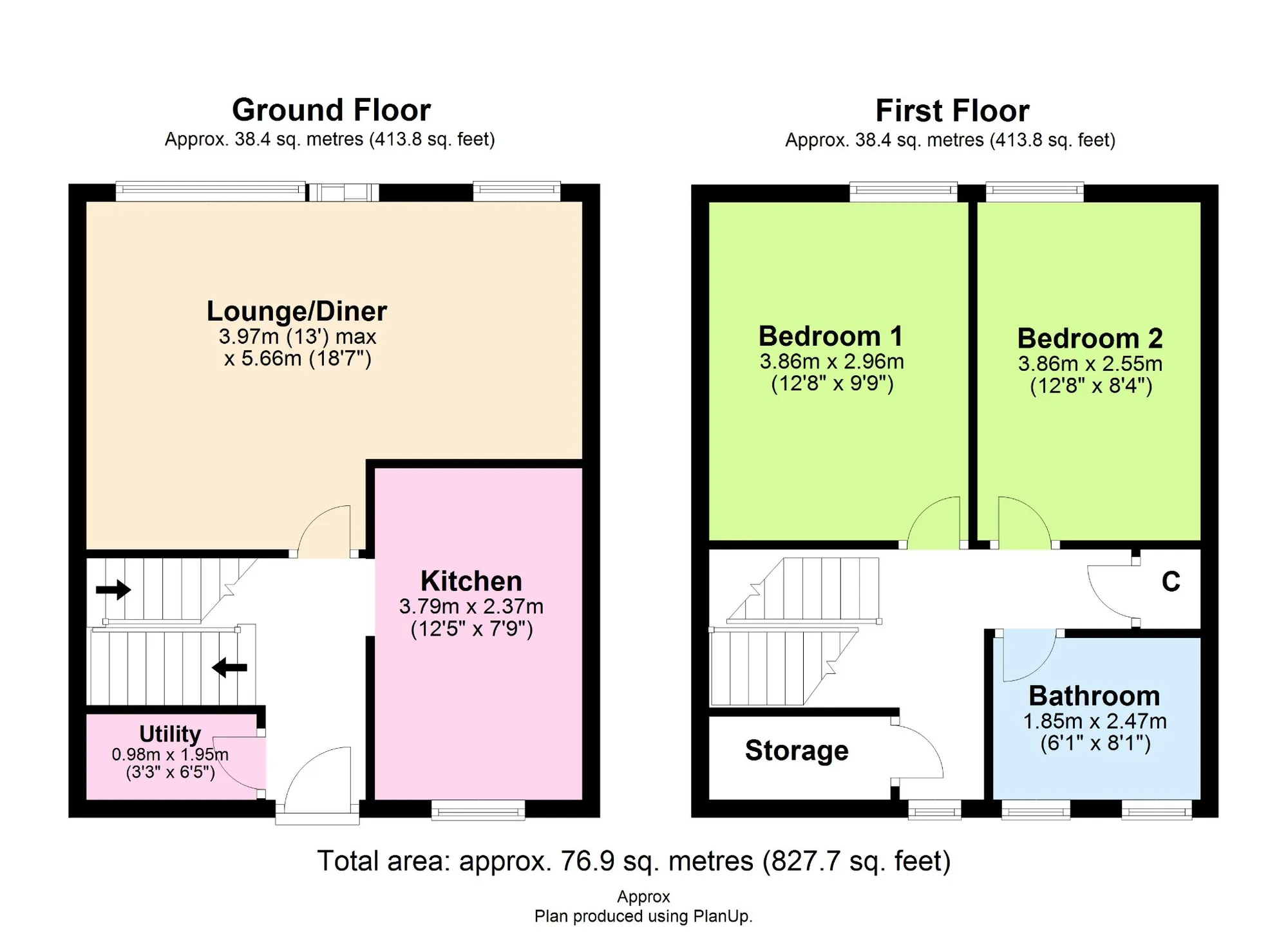 2 bed terraced house for sale in North Hill Close, Brixham - Property floorplan