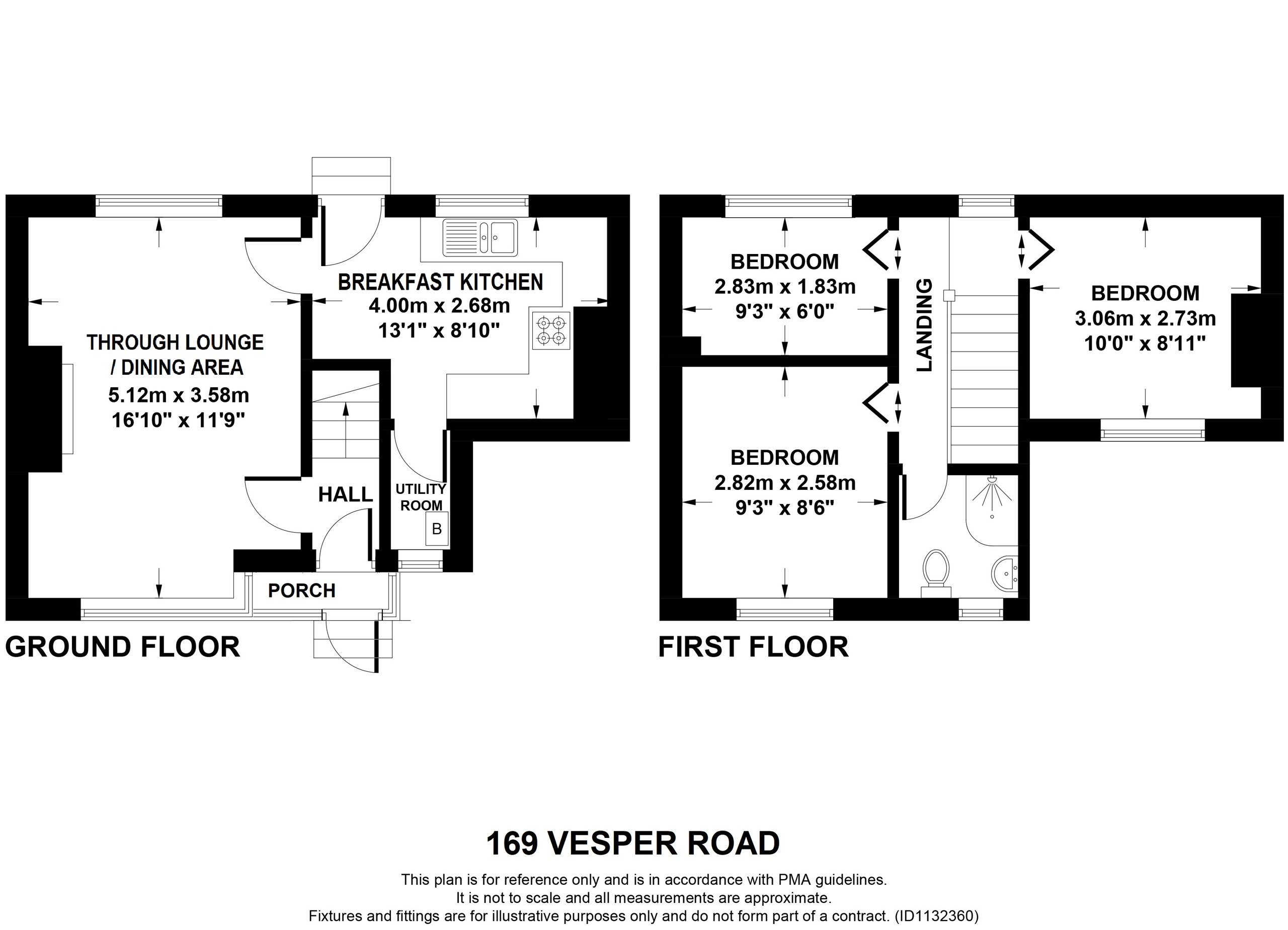 3 bed end of terrace house for sale in Vesper Road, Leeds - Property floorplan