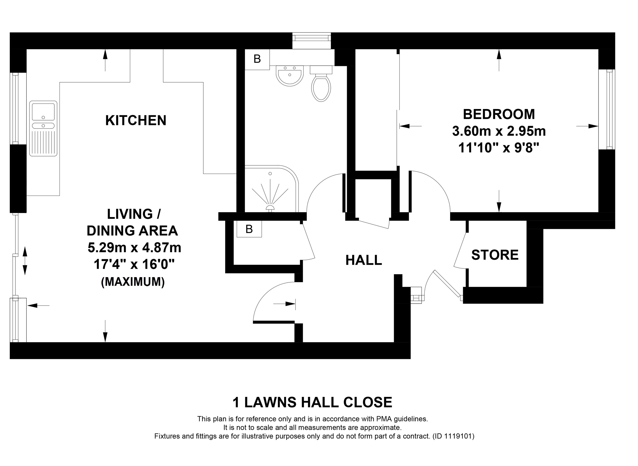 1 bed apartment for sale in Adel, Leeds - Property floorplan