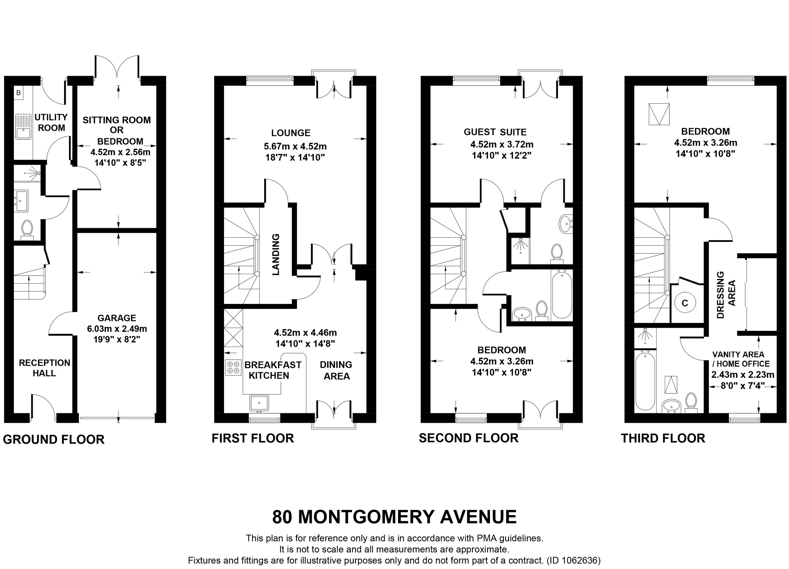 4 bed town house for sale in West Park, Leeds - Property floorplan