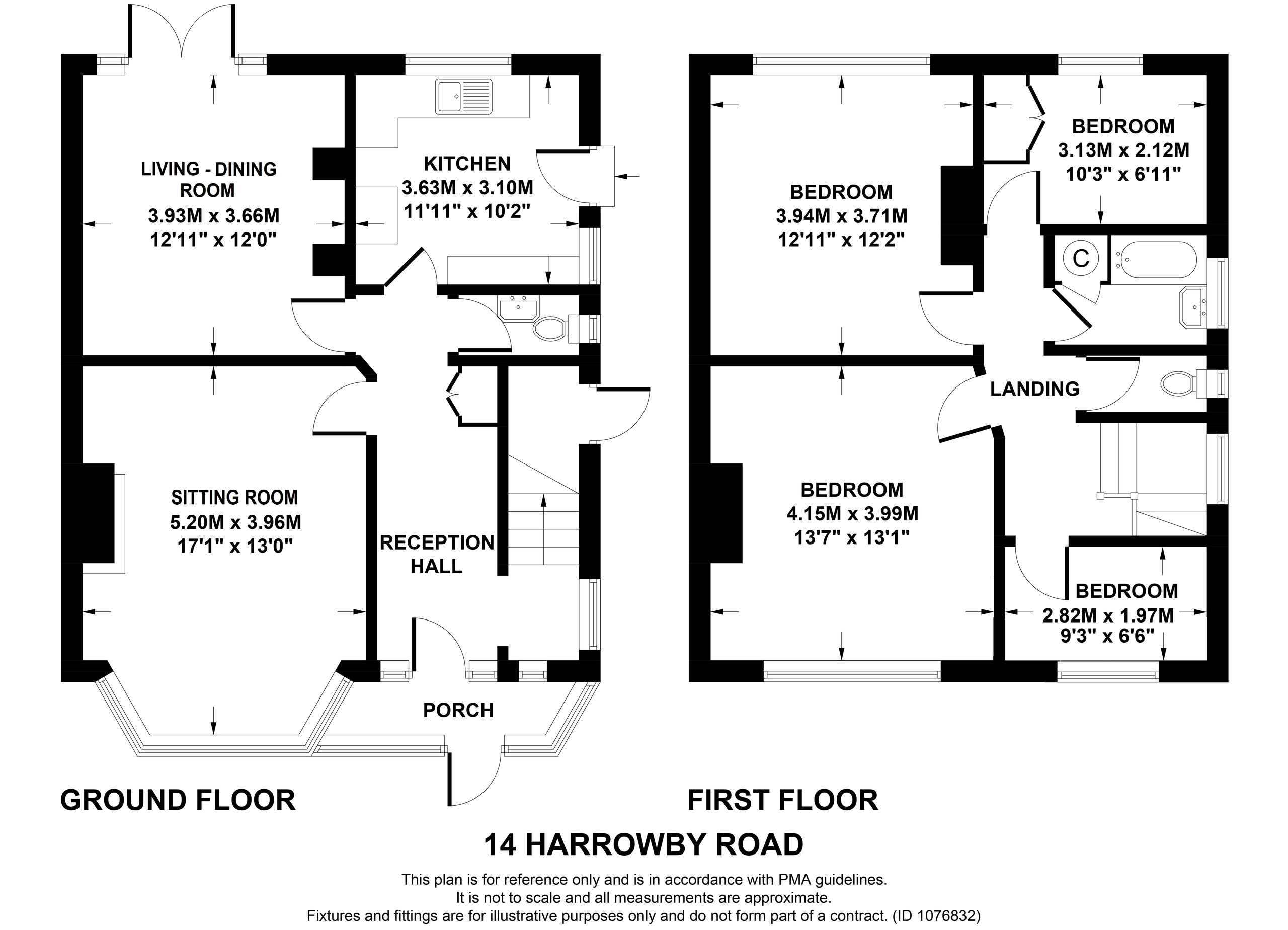 4 bed semi-detached house for sale in Harrowby Road, Leeds - Property floorplan