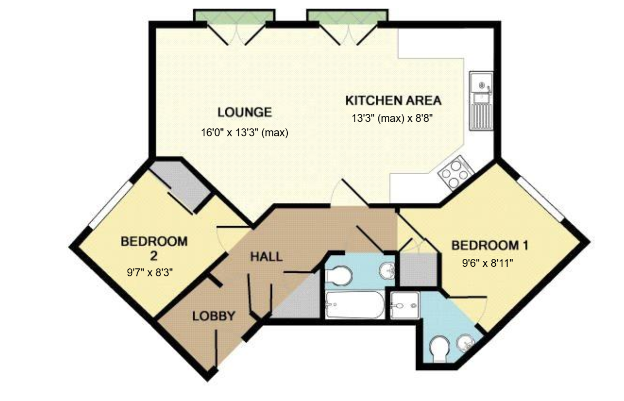 2 bed apartment for sale in Montgomery Avenue, Leeds - Property floorplan