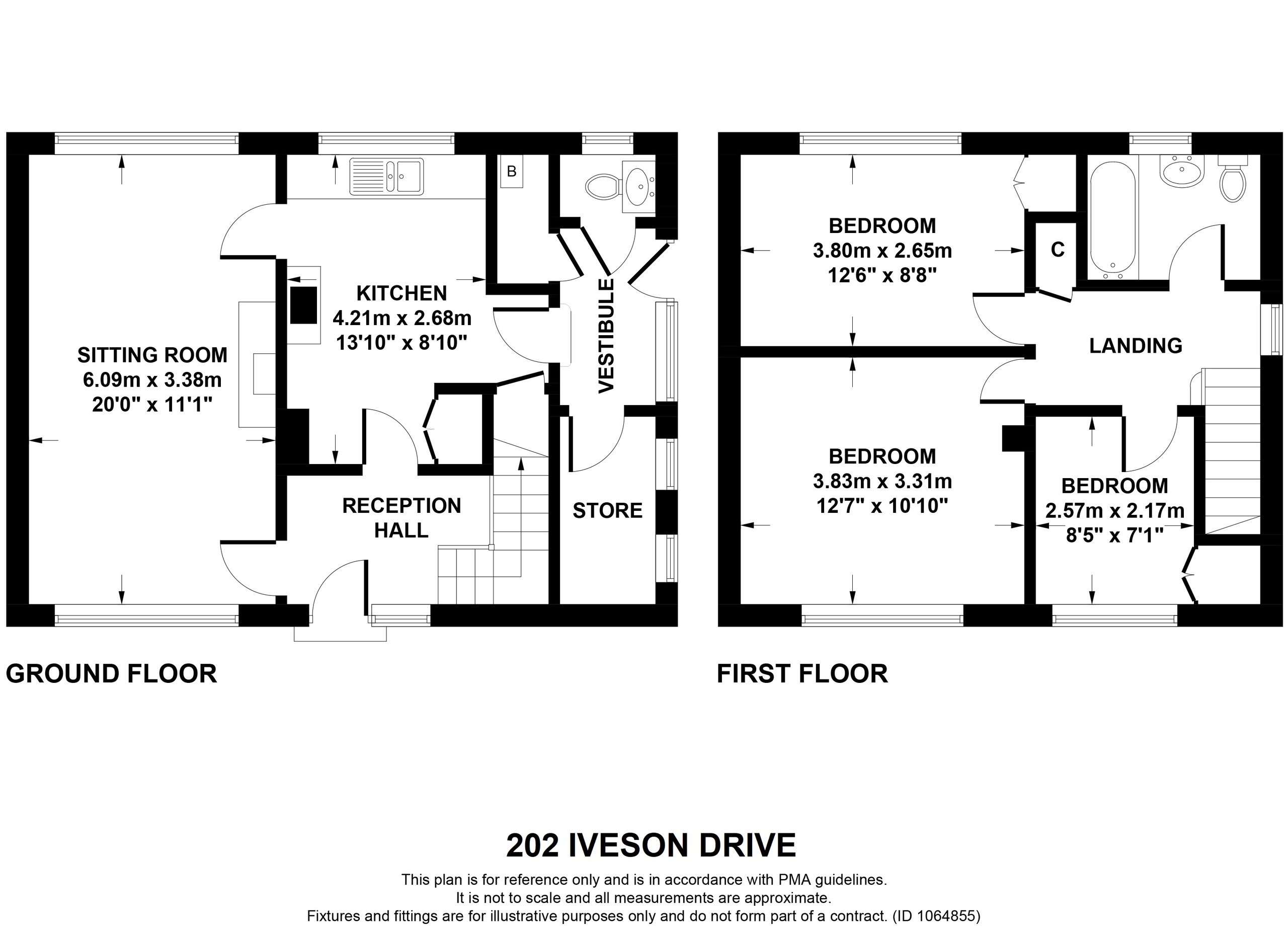 3 bed semi-detached house to rent in Iveson Drive, Leeds - Property floorplan