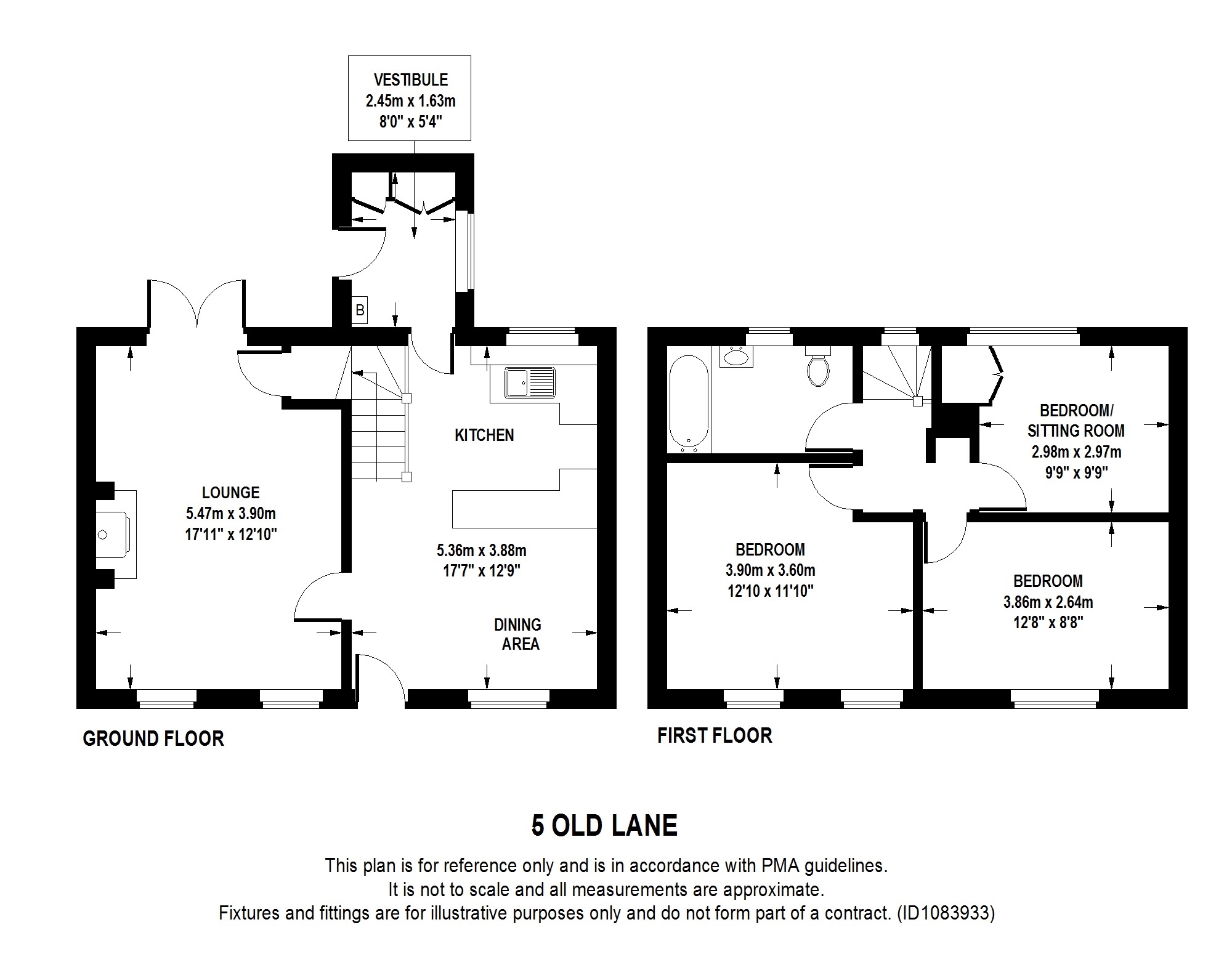 3 bed cottage for sale in Old Lane, Addingham - Property floorplan