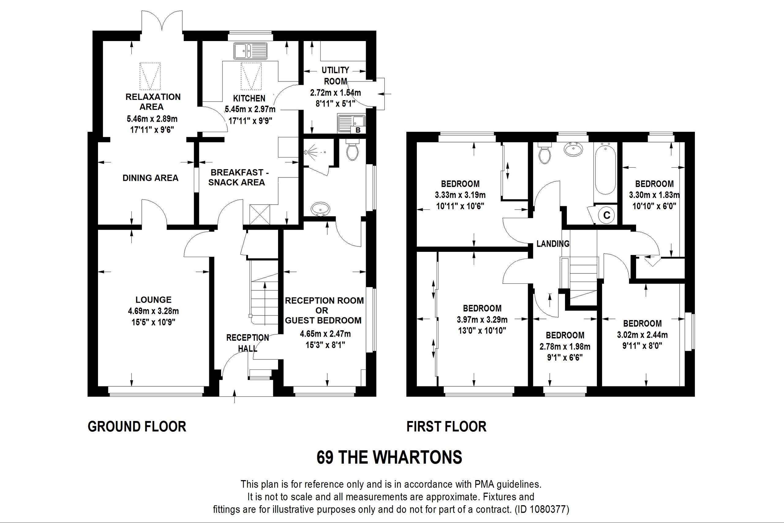 5 bed detached house for sale in The Whartons, Otley - Property floorplan