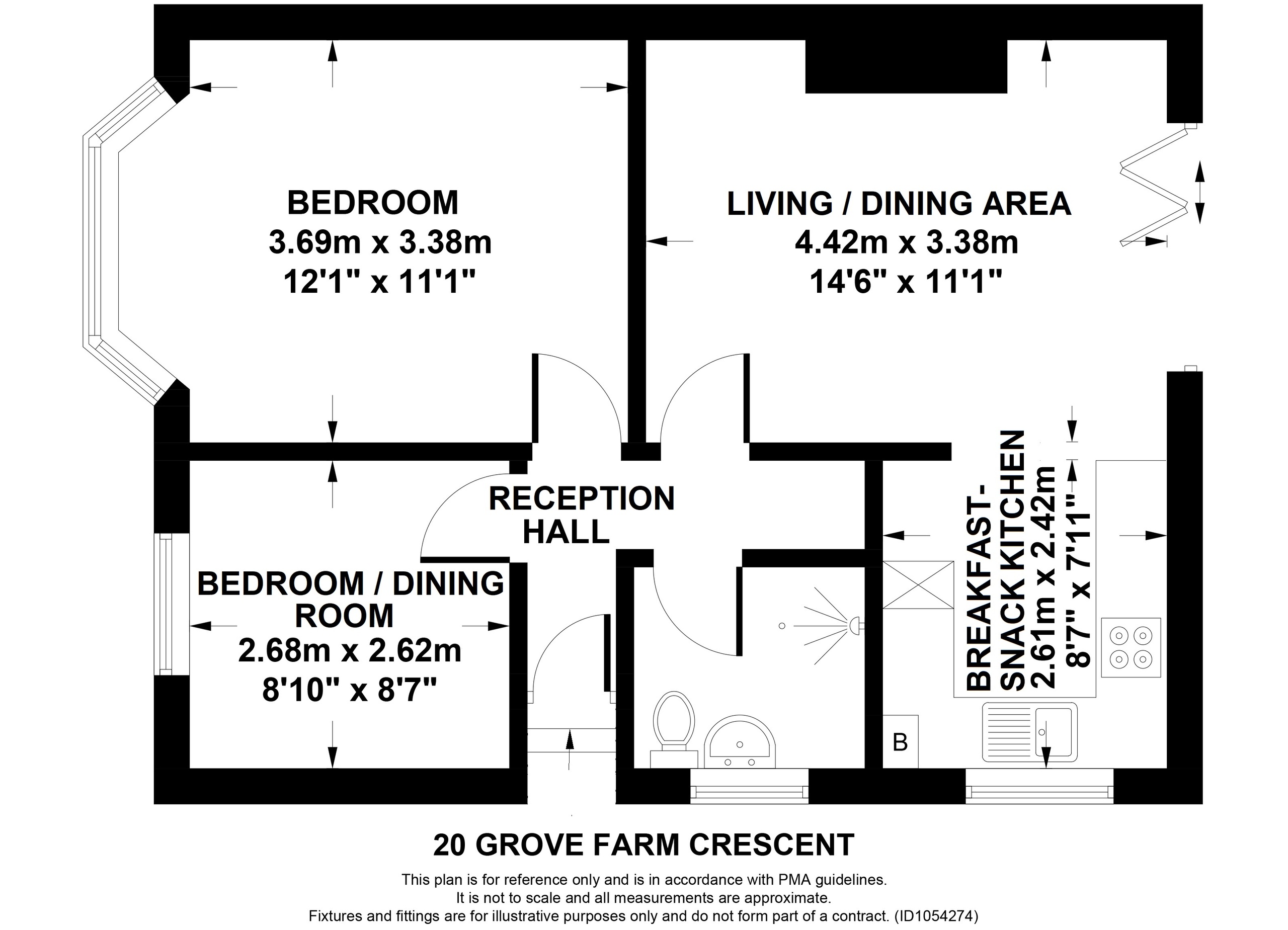 2 bed semi-detached bungalow for sale in Grove Farm Crescent, Leeds - Property floorplan