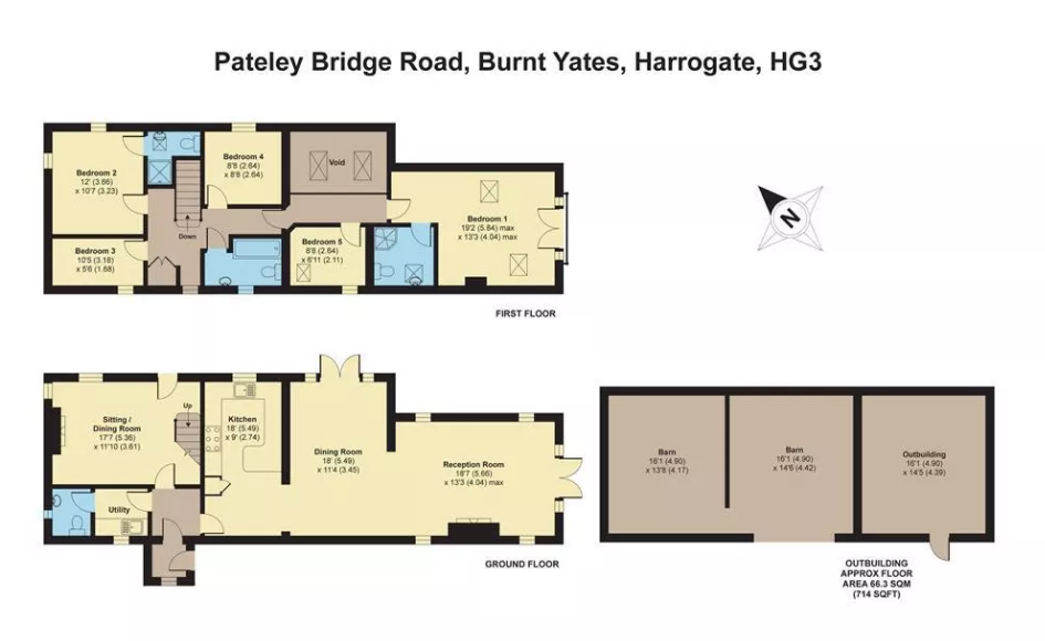 5 bed farm house to rent in Pateley Bridge Road, Harrogate - Property floorplan