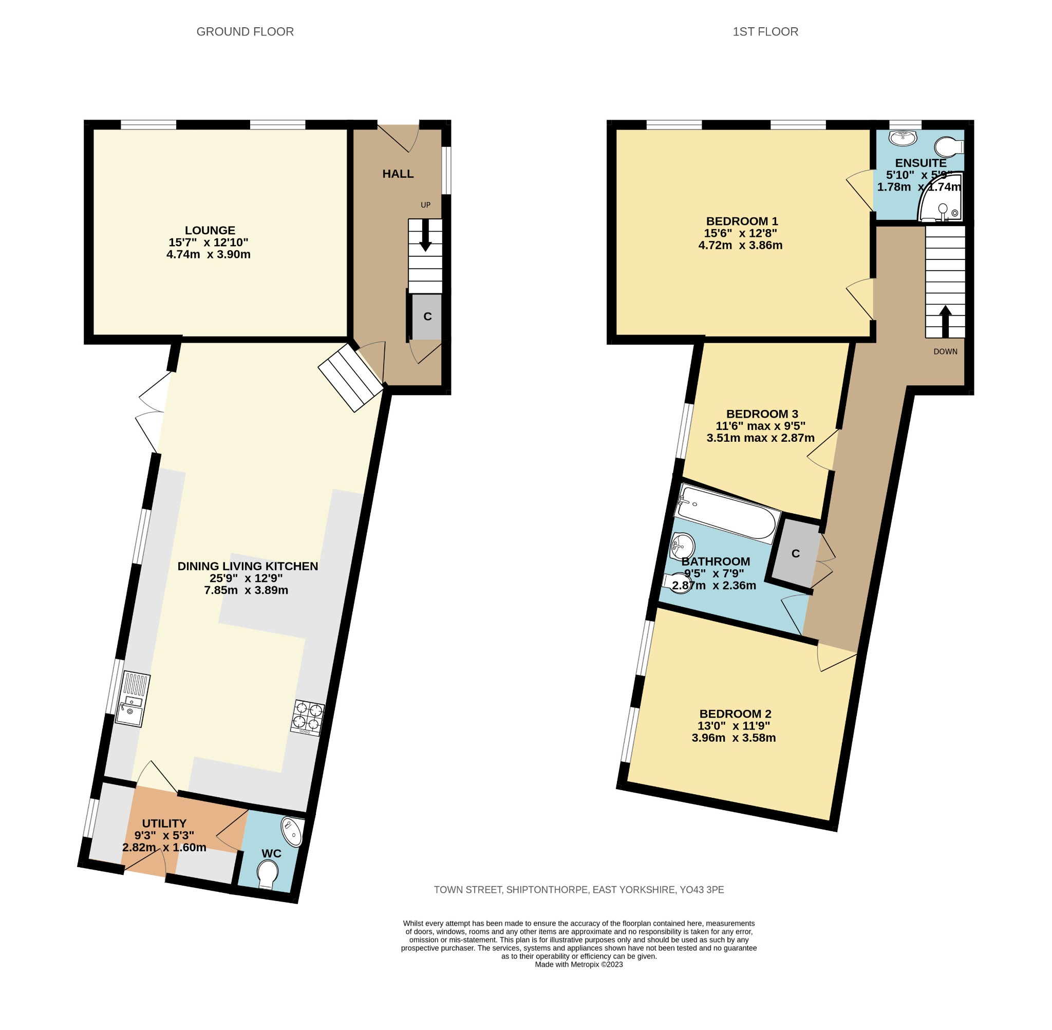 3 bed detached house for sale in Town Street, York - Property Floorplan