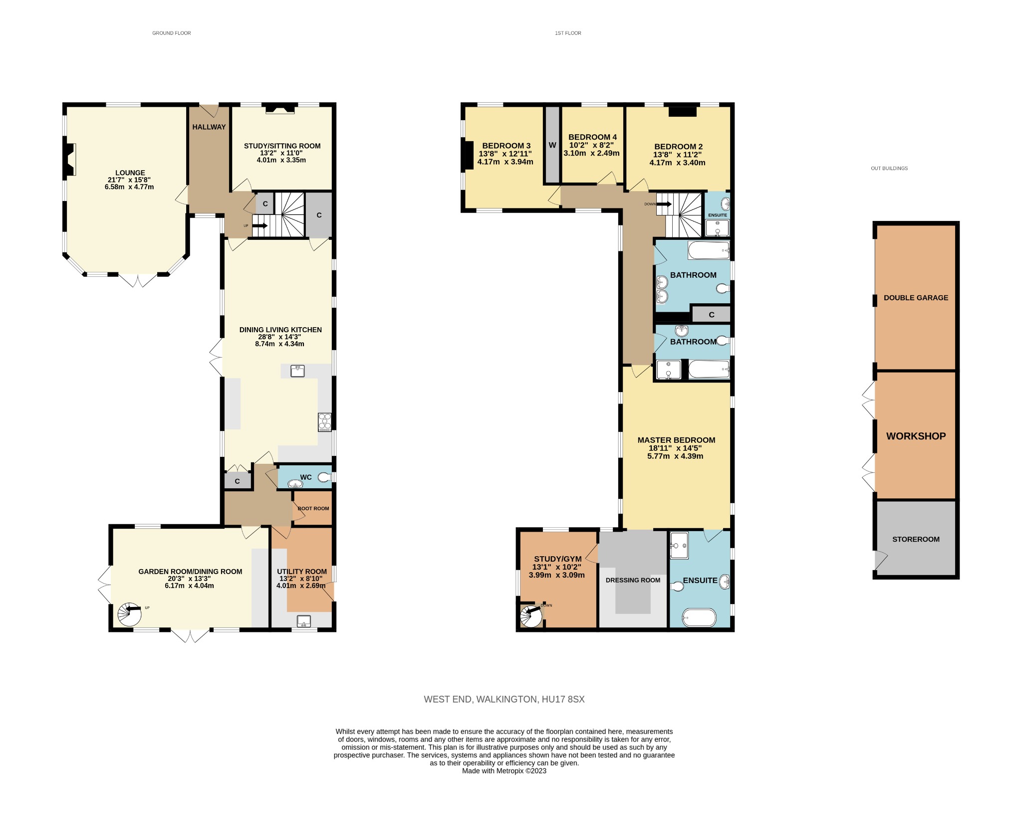 4 bed detached house for sale in West End, Beverley - Property Floorplan