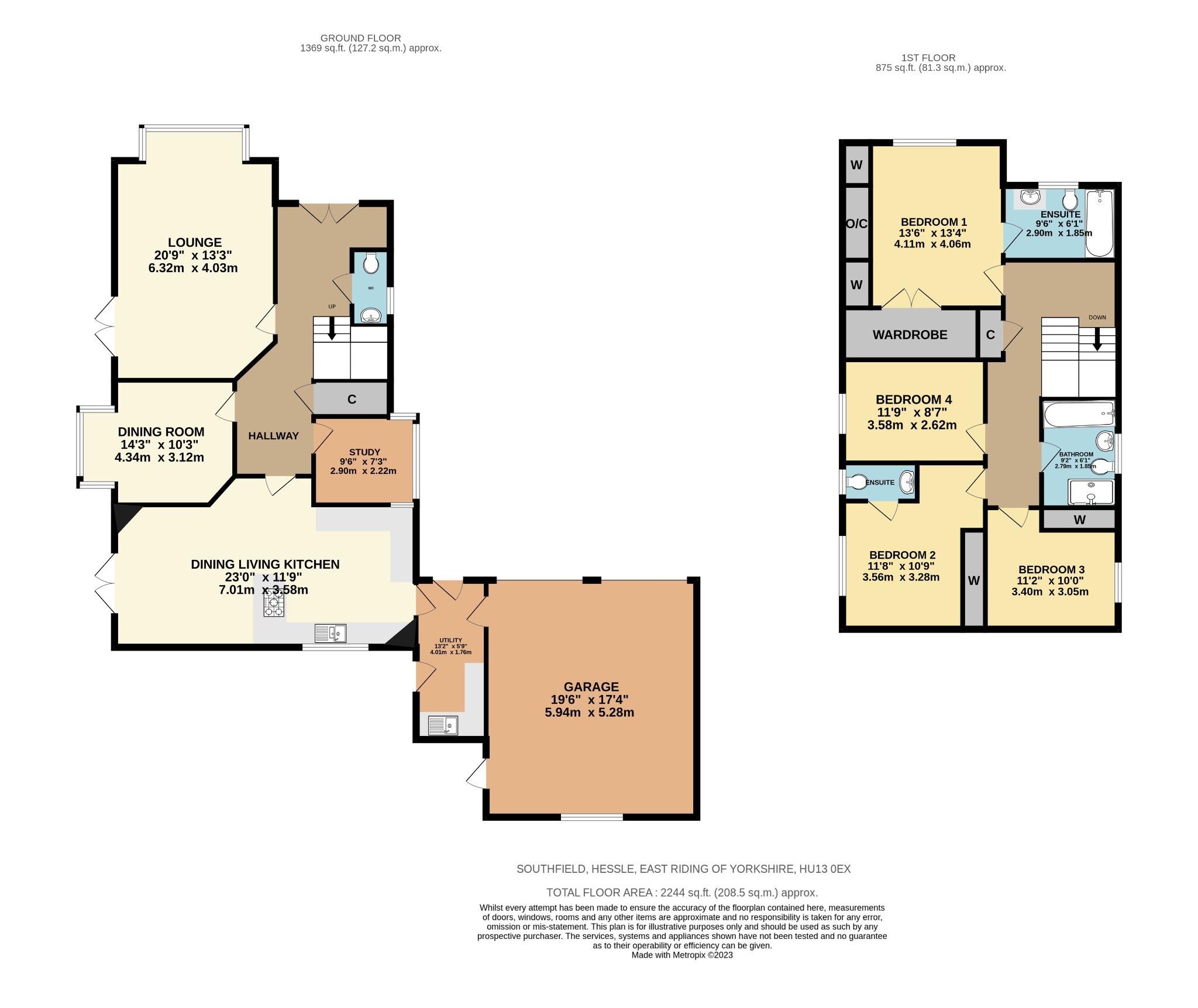 4 bed detached house for sale in Southfield, Hessle - Property Floorplan