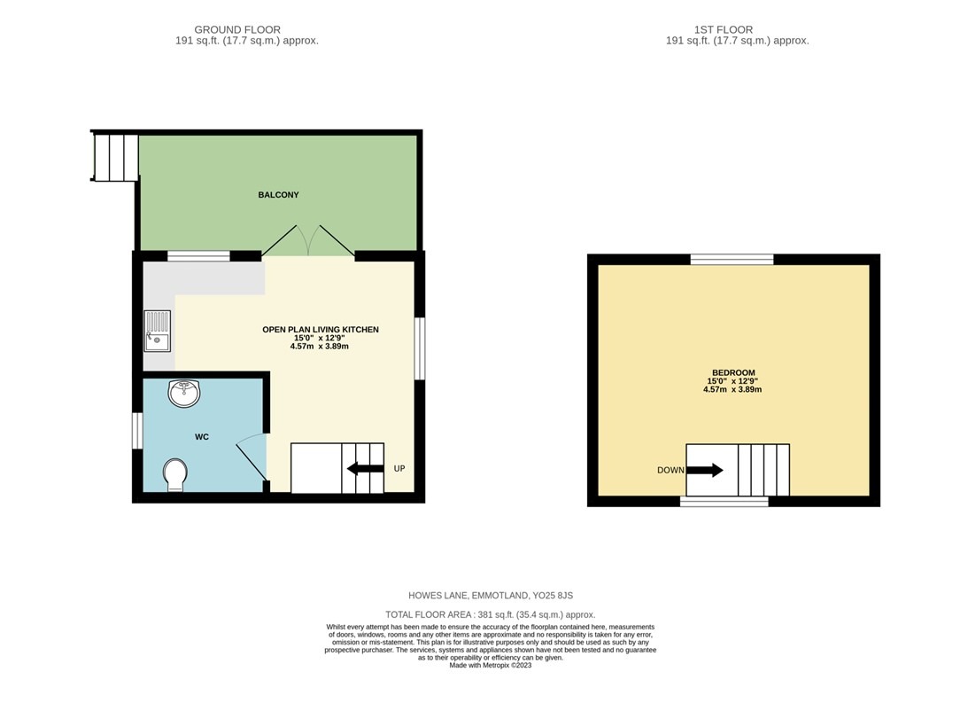 1 bed mobile home for sale in Howes Lane, Driffield - Property Floorplan