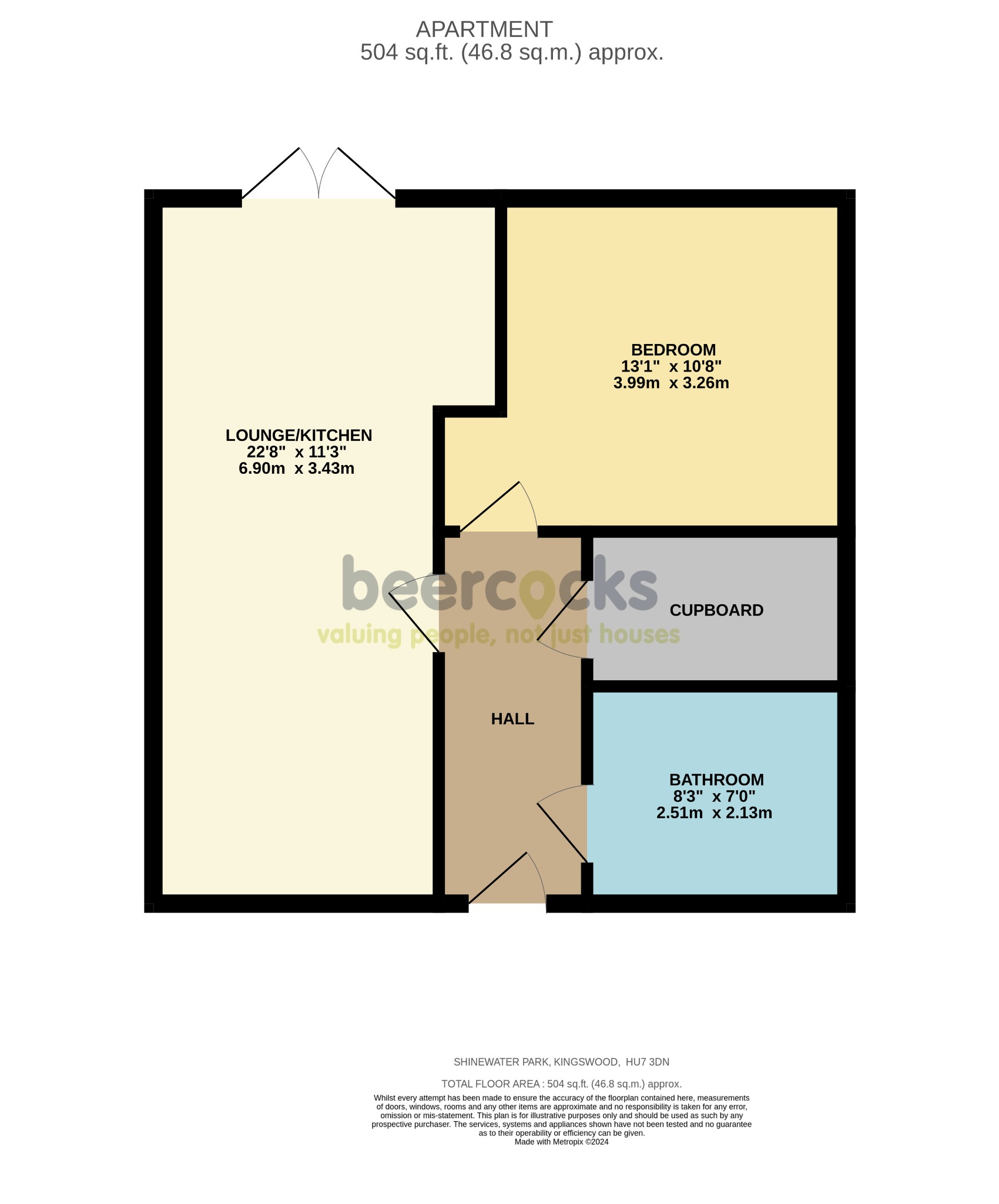 1 bed flat for sale in Shinewater Park, Hull - Property Floorplan