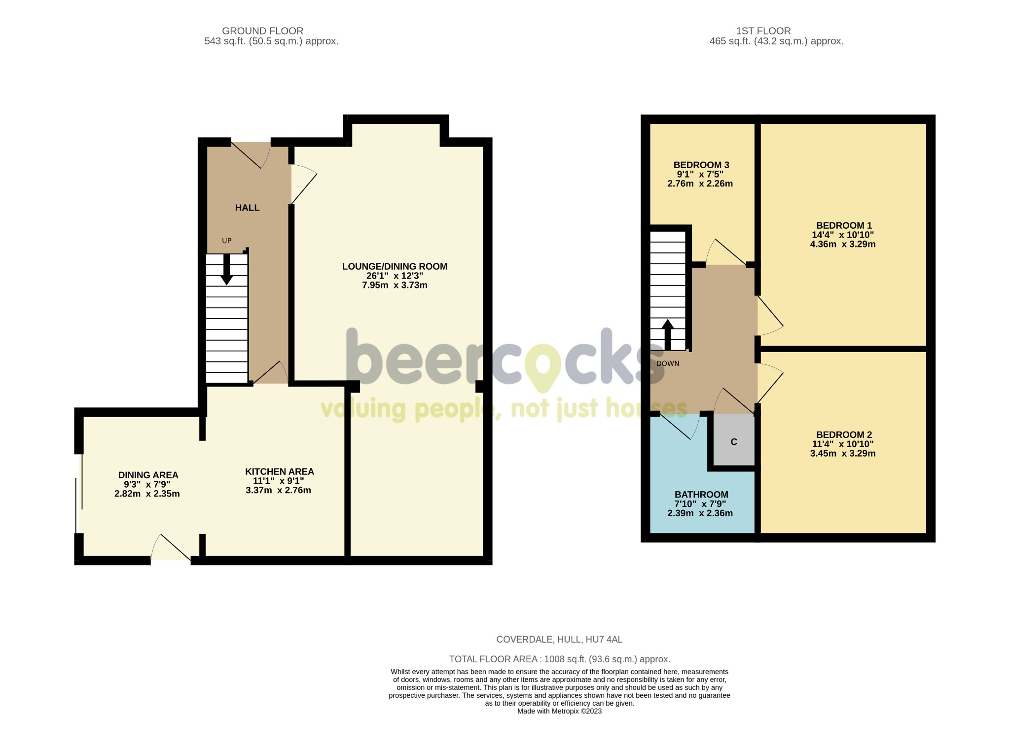 3 bed semi-detached house for sale in Coverdale, Hull - Property Floorplan