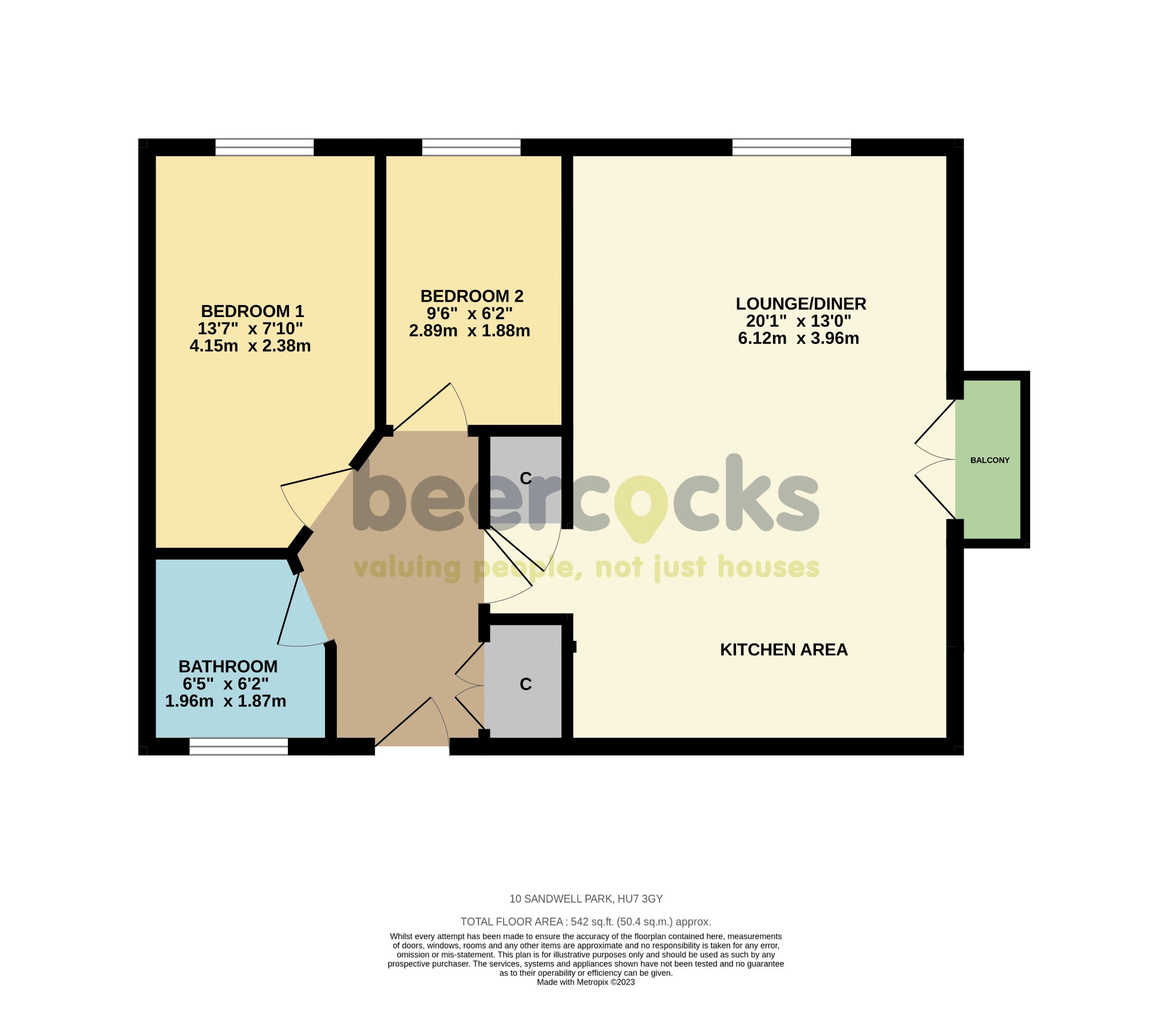2 bed flat for sale in Sandwell Park, Hull - Property Floorplan