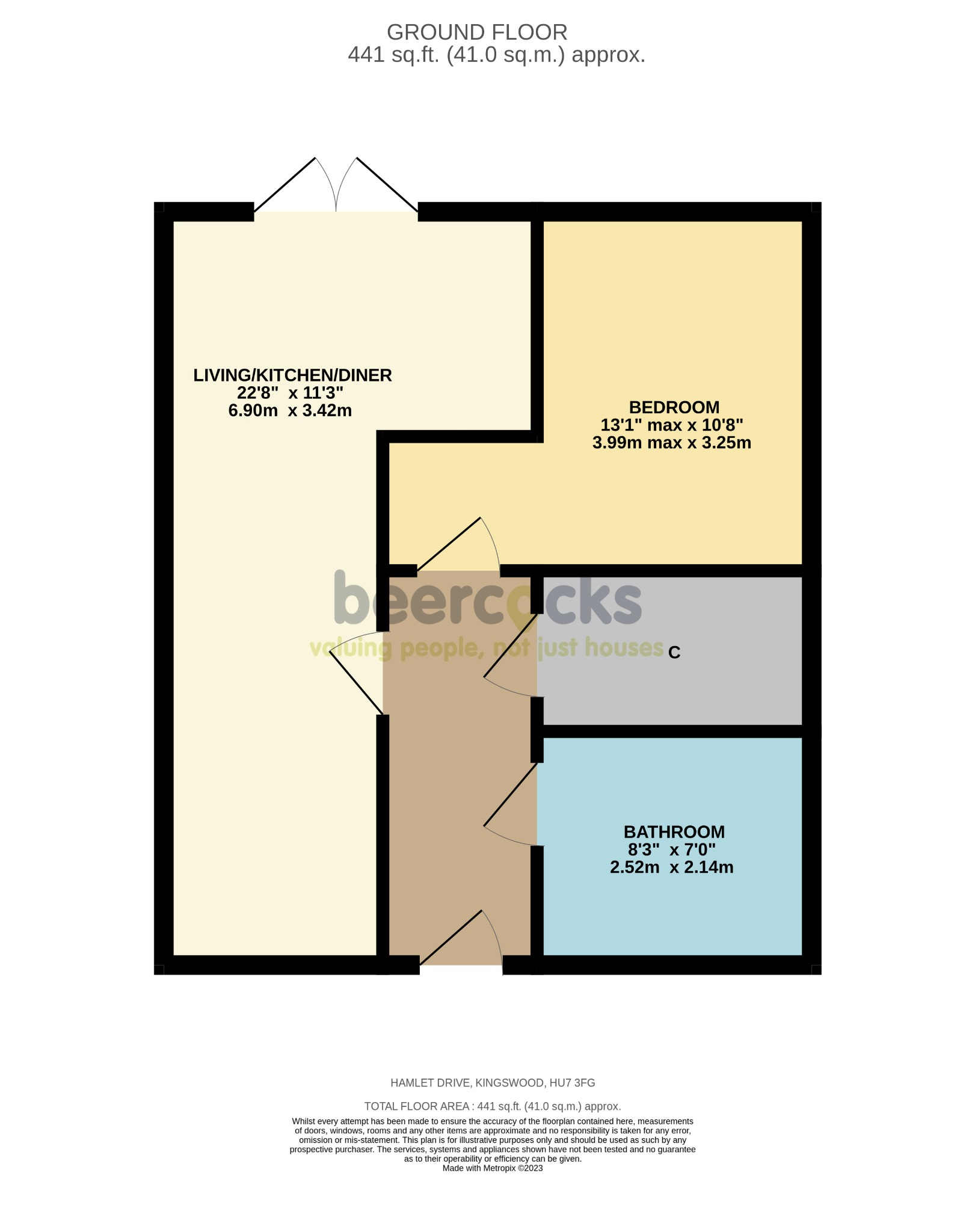 1 bed semi-detached house for sale in Hamlet Drive, Hull - Property Floorplan