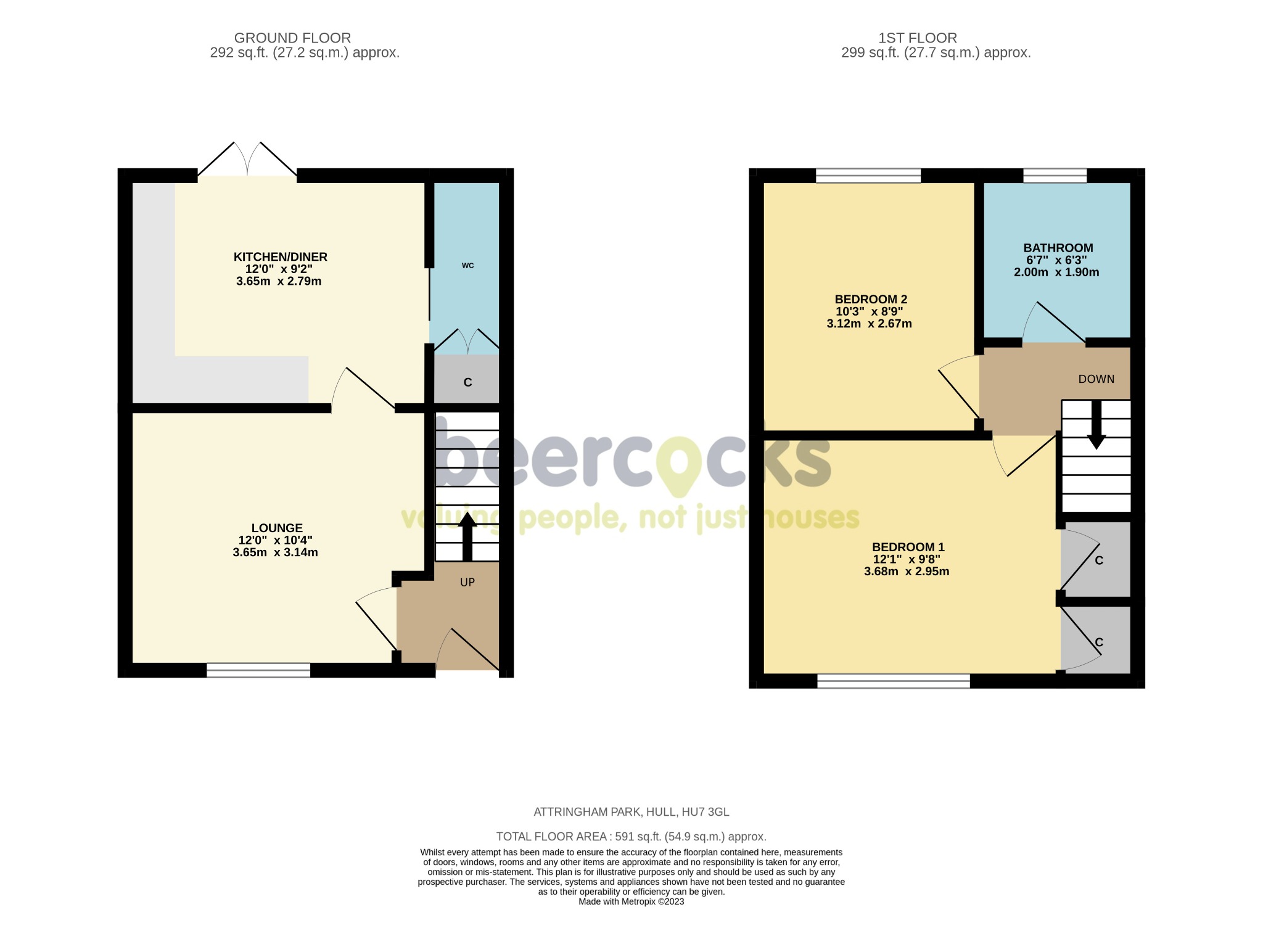 2 bed terraced house for sale in Attringham Park, Hull - Property Floorplan