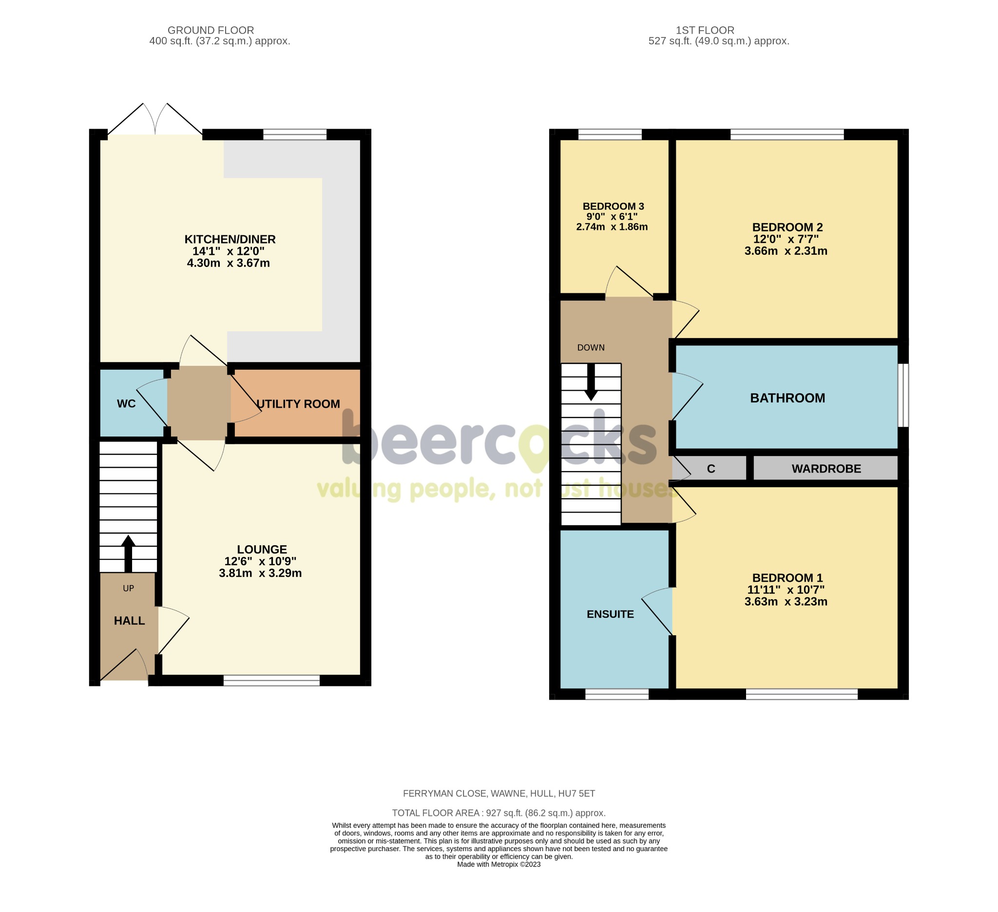 3 bed semi-detached house for sale in Ferryman Close, Hull - Property Floorplan