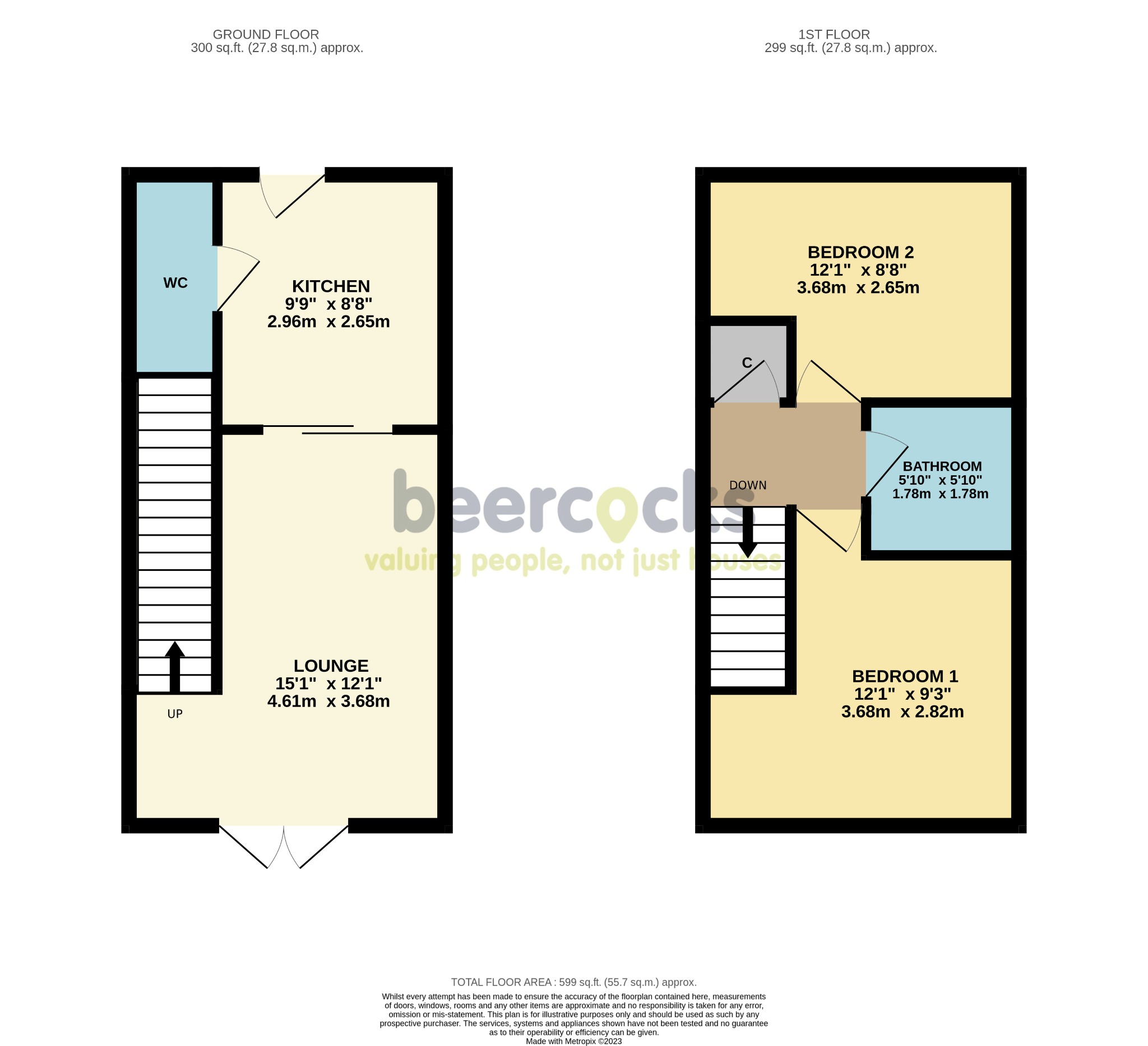 2 bed terraced house for sale in Sandwell Park, Hull - Property Floorplan