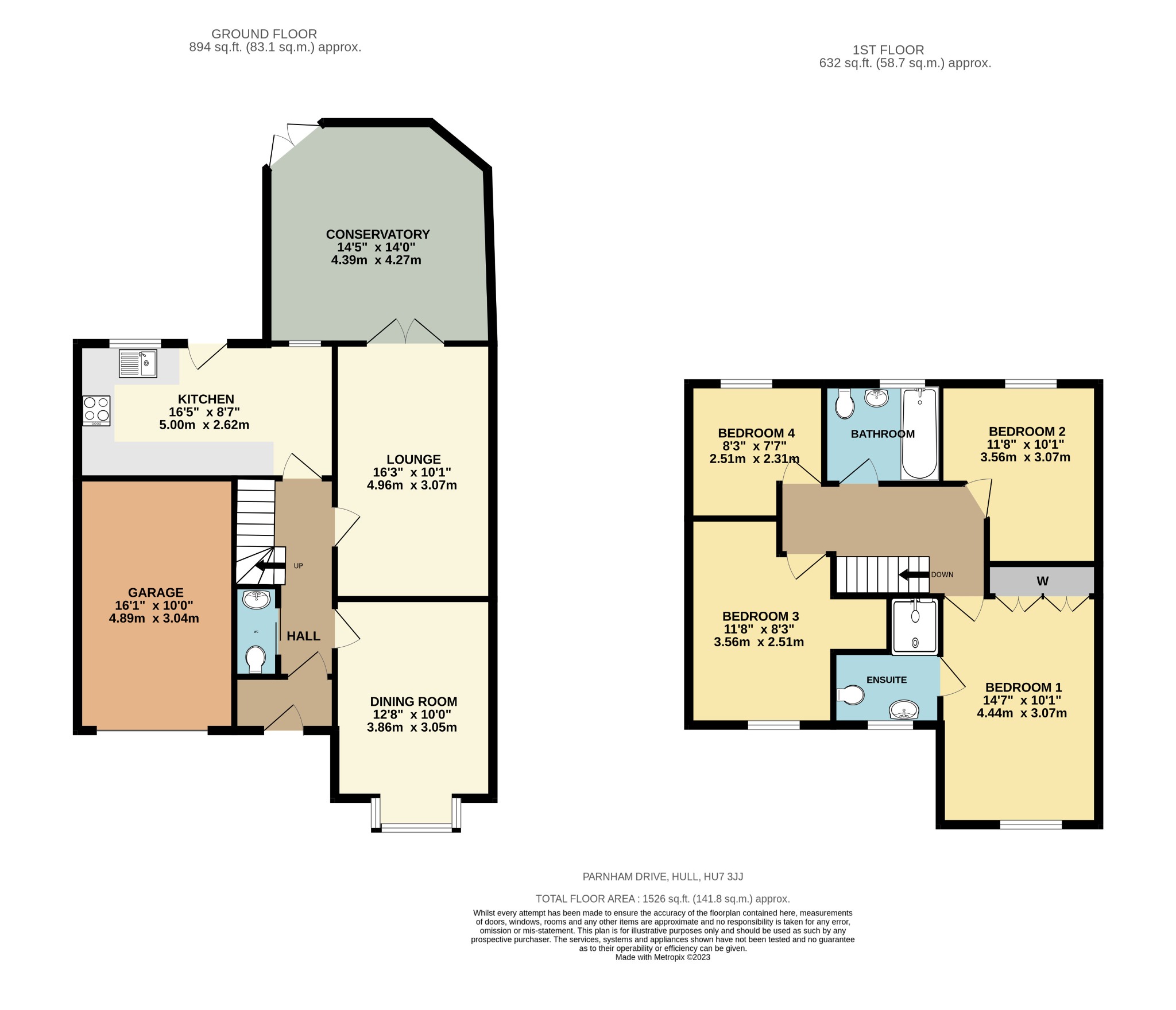 4 bed detached house for sale in Parnham Drive, Hull - Property Floorplan