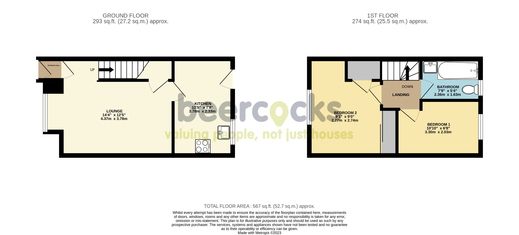 2 bed end of terrace house for sale in Foxglove Close, Hull - Property Floorplan
