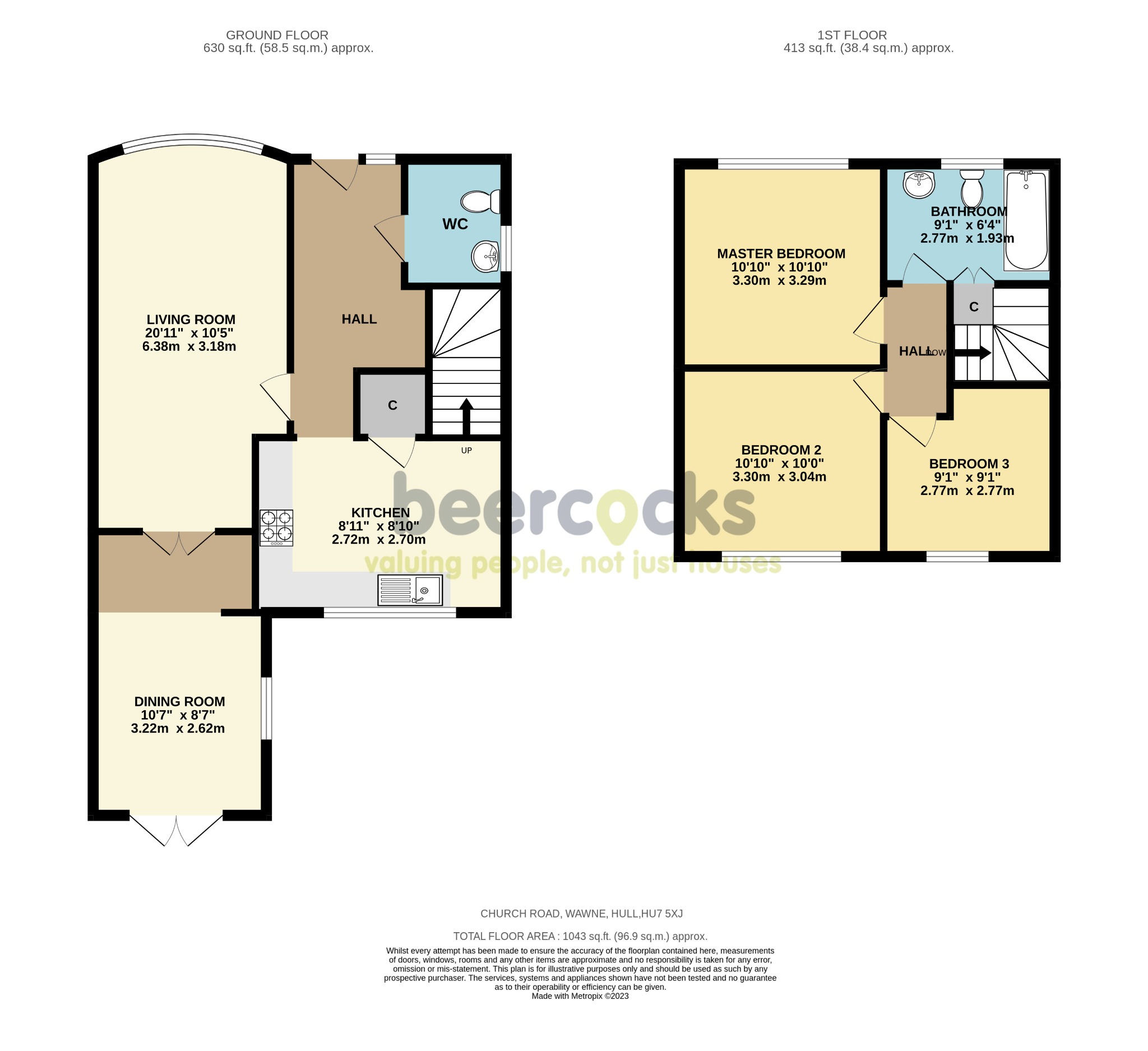 3 bed semi-detached house for sale in Church Road, Hull - Property Floorplan