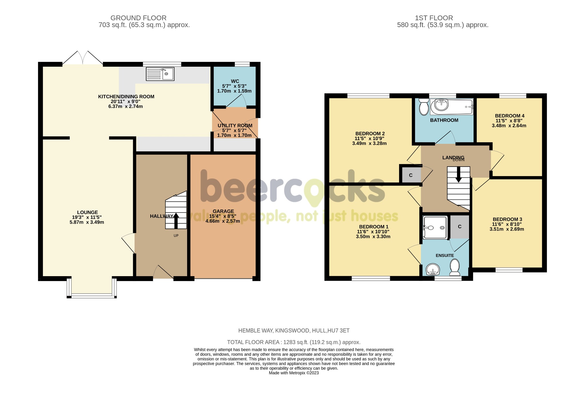 4 bed detached house for sale in Hemble Way, Hull - Property Floorplan