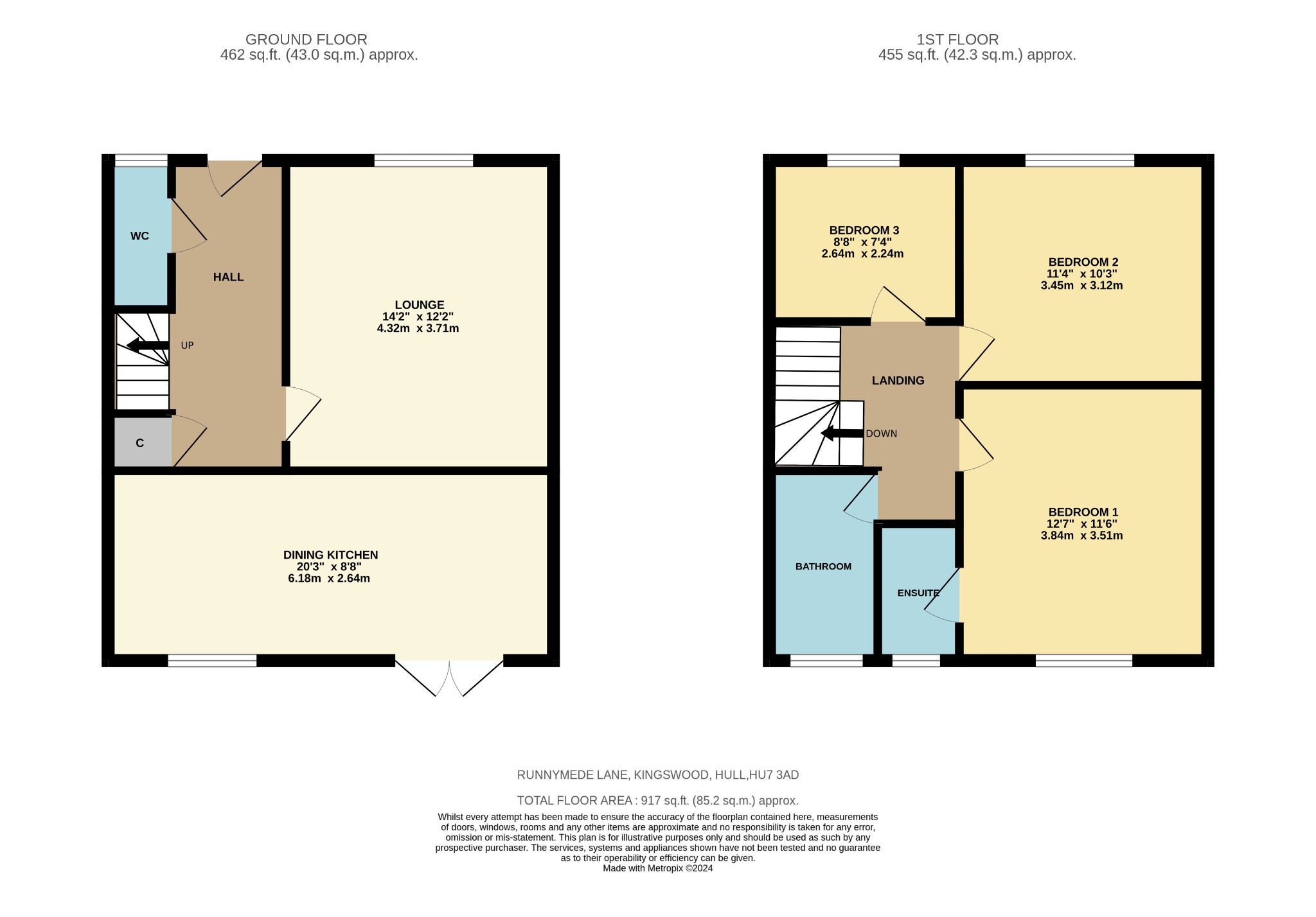 3 bed detached house for sale in Runnymede Lane, Hull - Property Floorplan