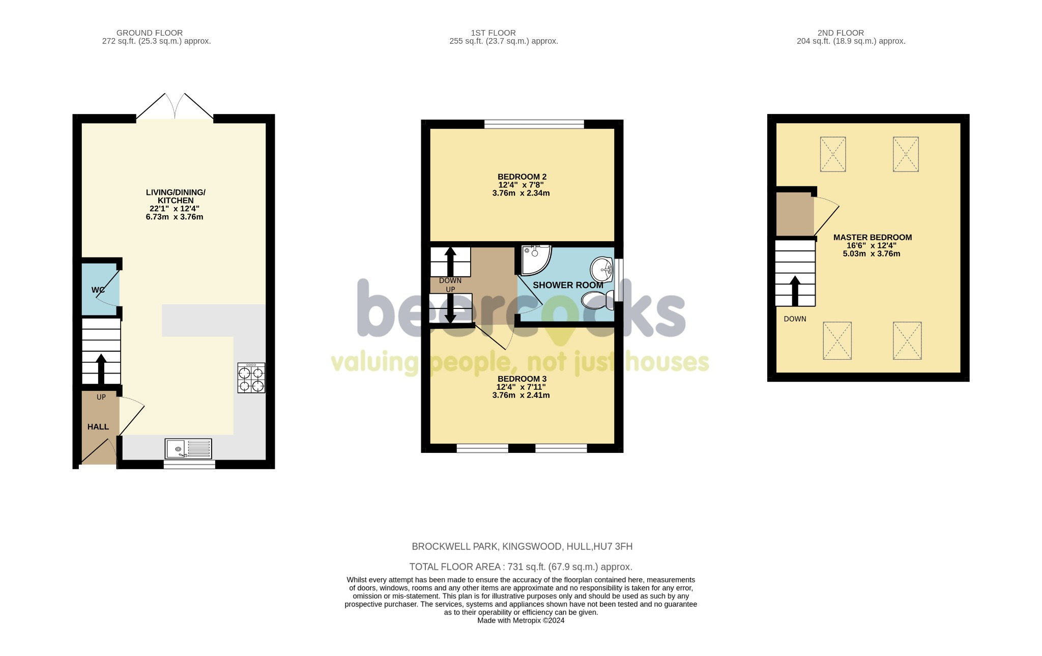 3 bed town house for sale in Brockwell Park, Hull - Property Floorplan