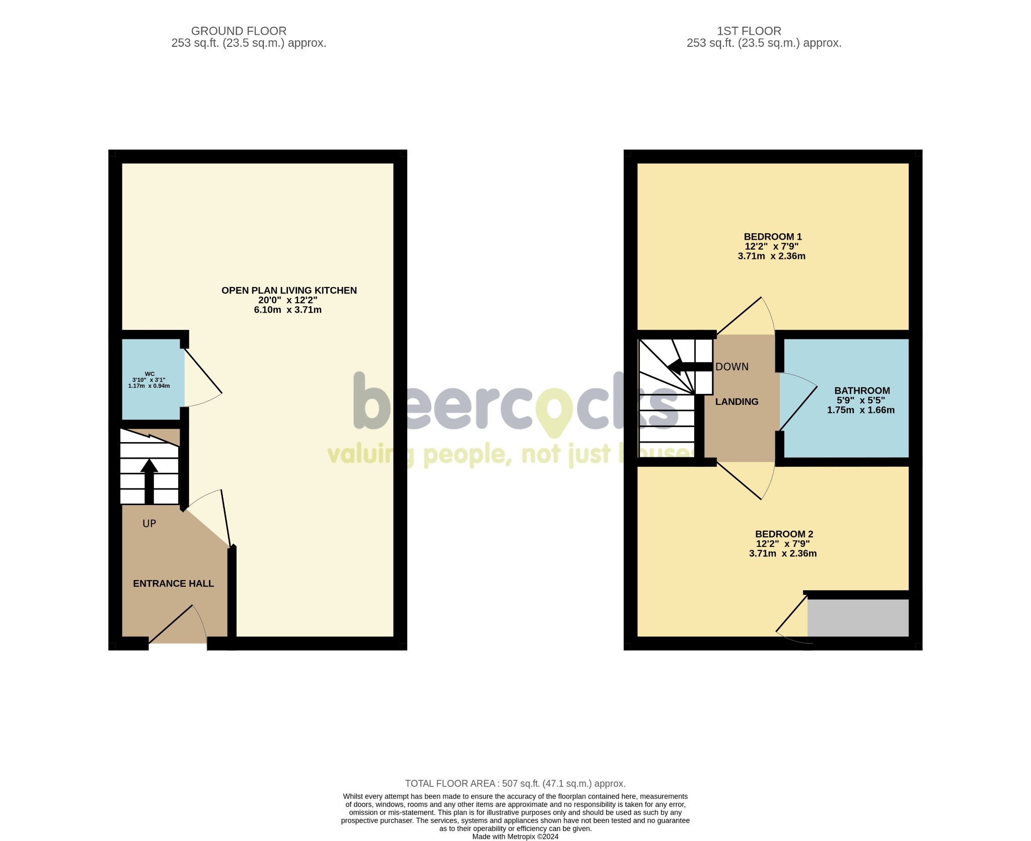 2 bed terraced house for sale, Hull - Property Floorplan