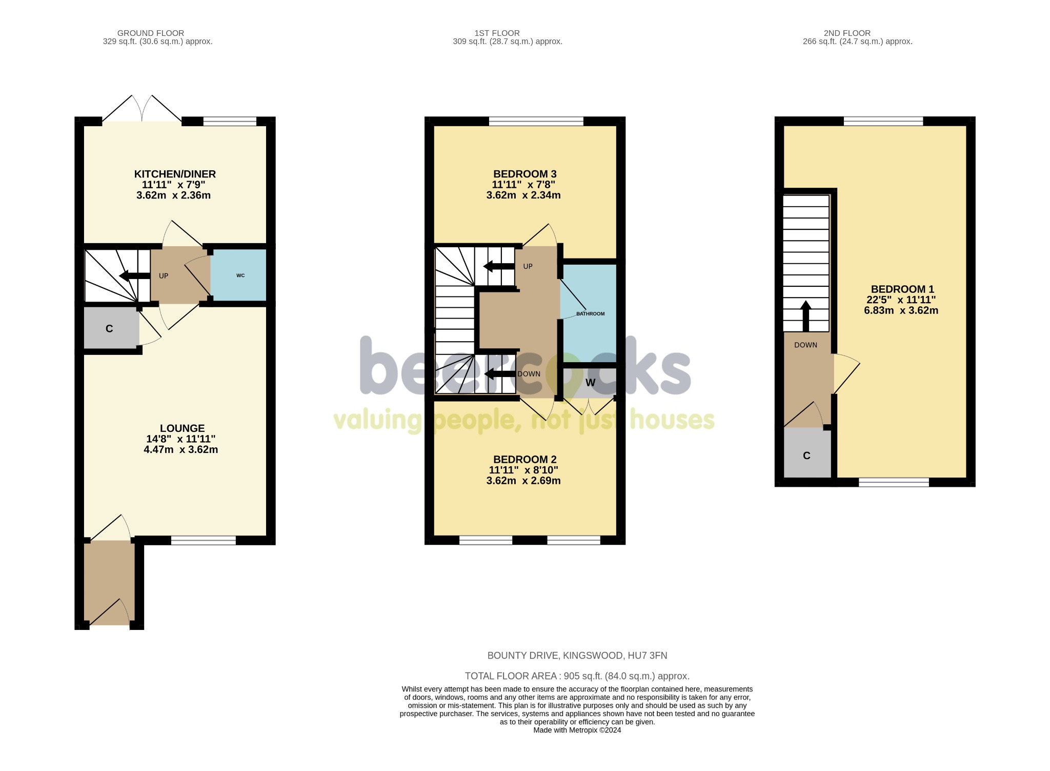 3 bed semi-detached house for sale in Bounty Drive, Hull - Property Floorplan