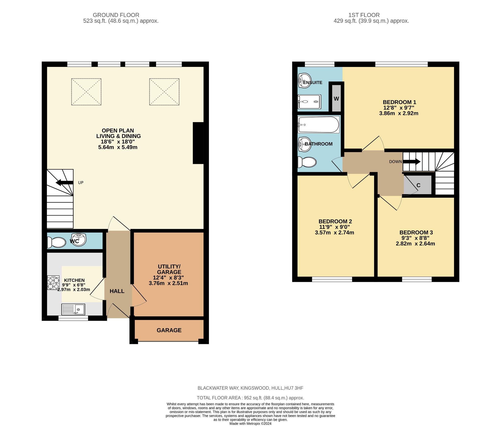 3 bed detached house for sale in Blackwater Way, Hull - Property Floorplan