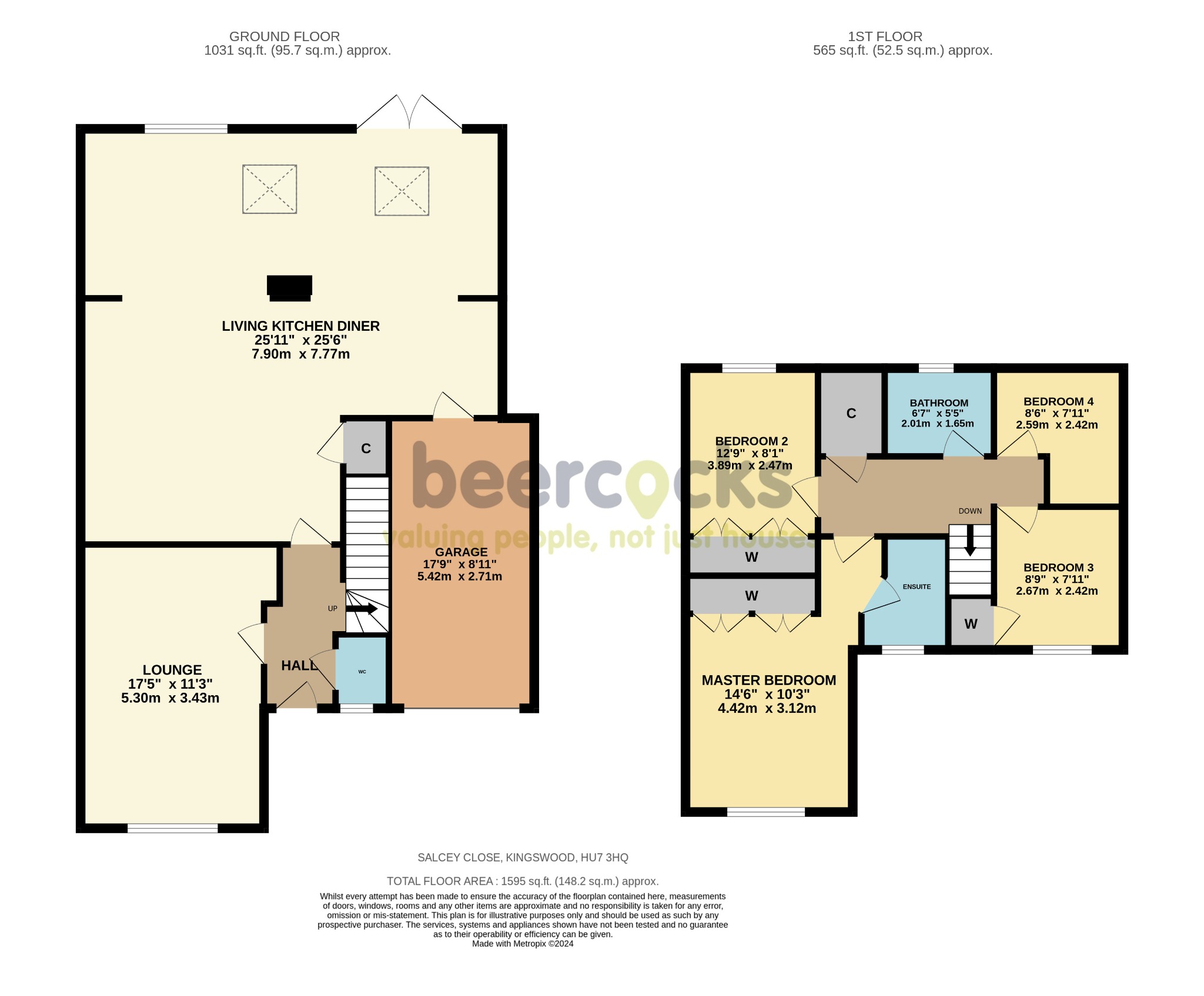 4 bed detached house for sale in Salcey Close, Hull - Property Floorplan
