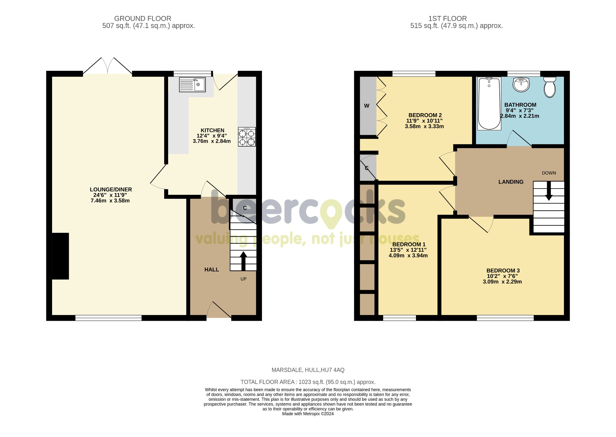 3 bed terraced house for sale in Marsdale, Hull - Property Floorplan