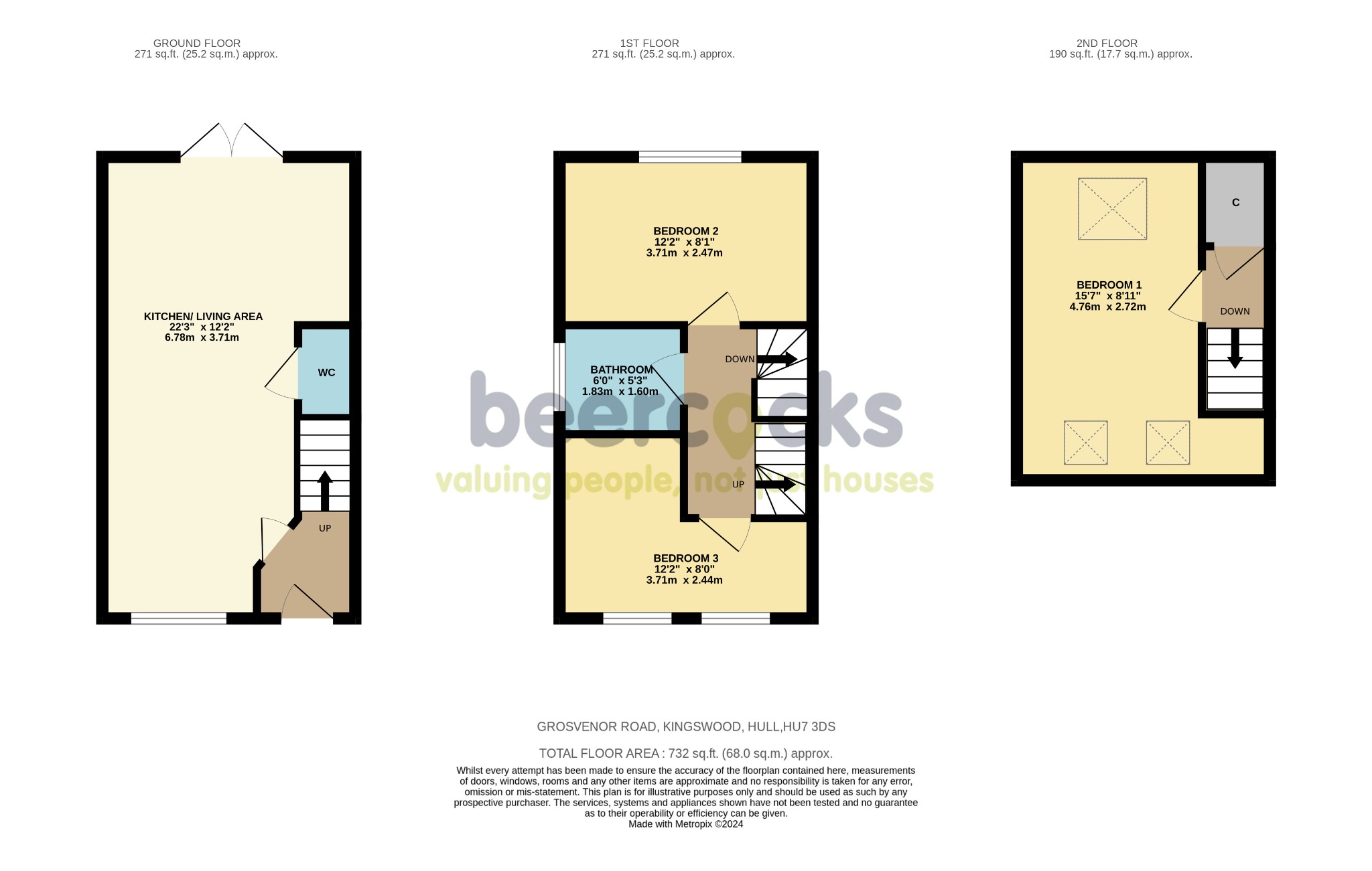 3 bed semi-detached house for sale in Grosvenor Road, Hull - Property Floorplan