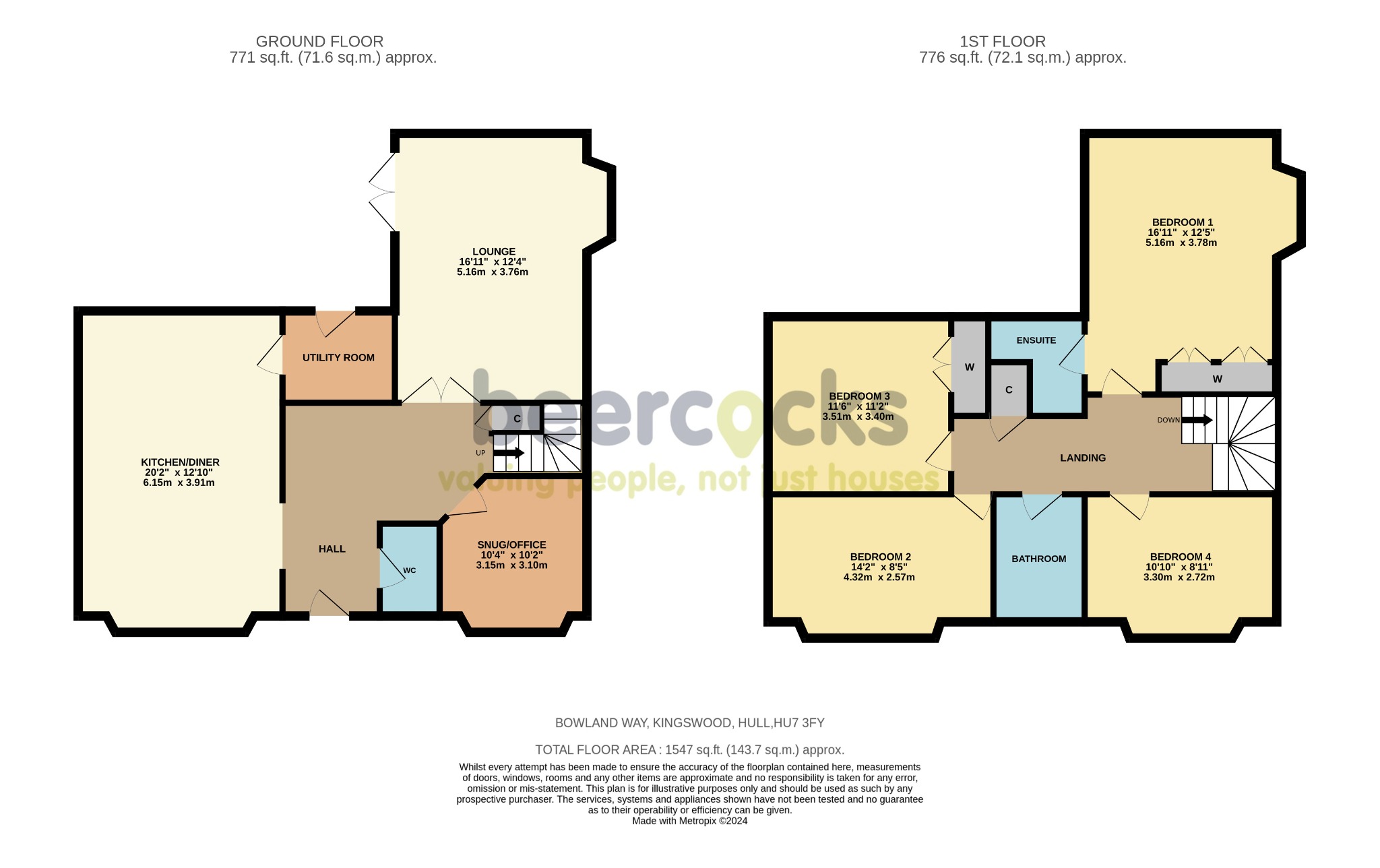 4 bed detached house for sale in Bowland Way, Hull - Property Floorplan