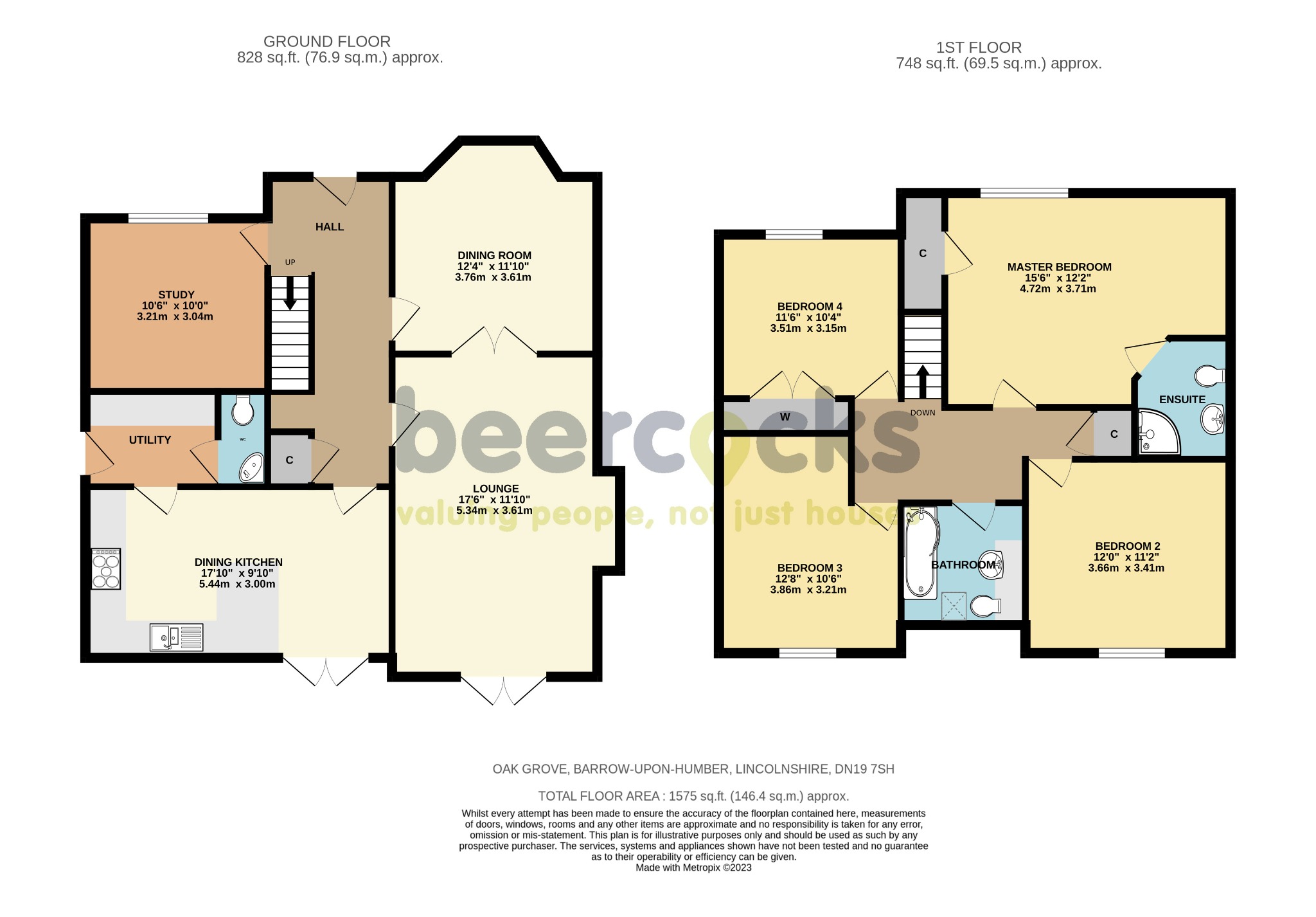 4 bed detached house for sale in Oak Grove, Barrow upon Humber - Property Floorplan