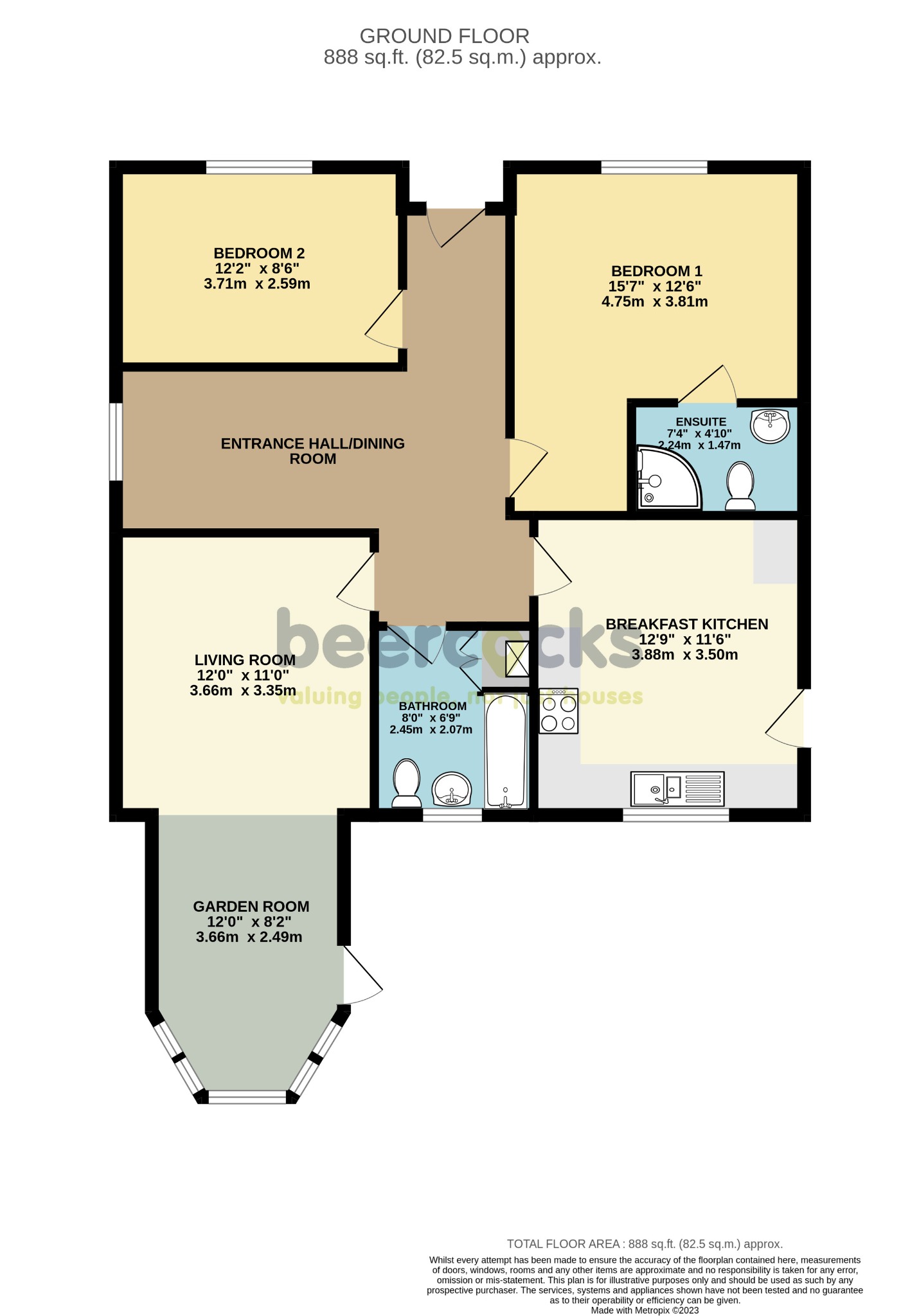 2 bed detached bungalow for sale in Ponds Way, Barton upon Humber - Property Floorplan