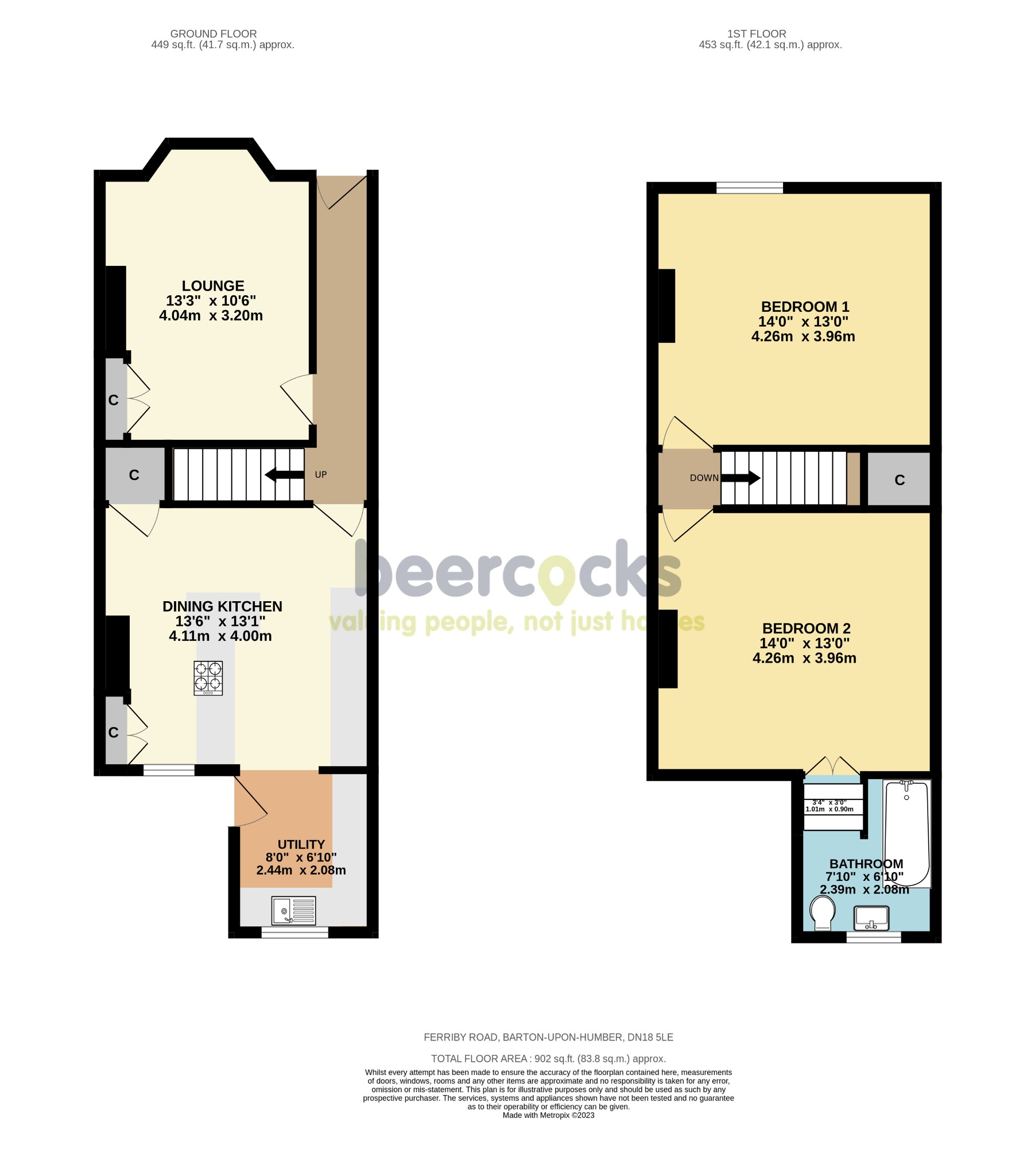 2 bed terraced house for sale in Ferriby Road, Barton upon Humber - Property Floorplan
