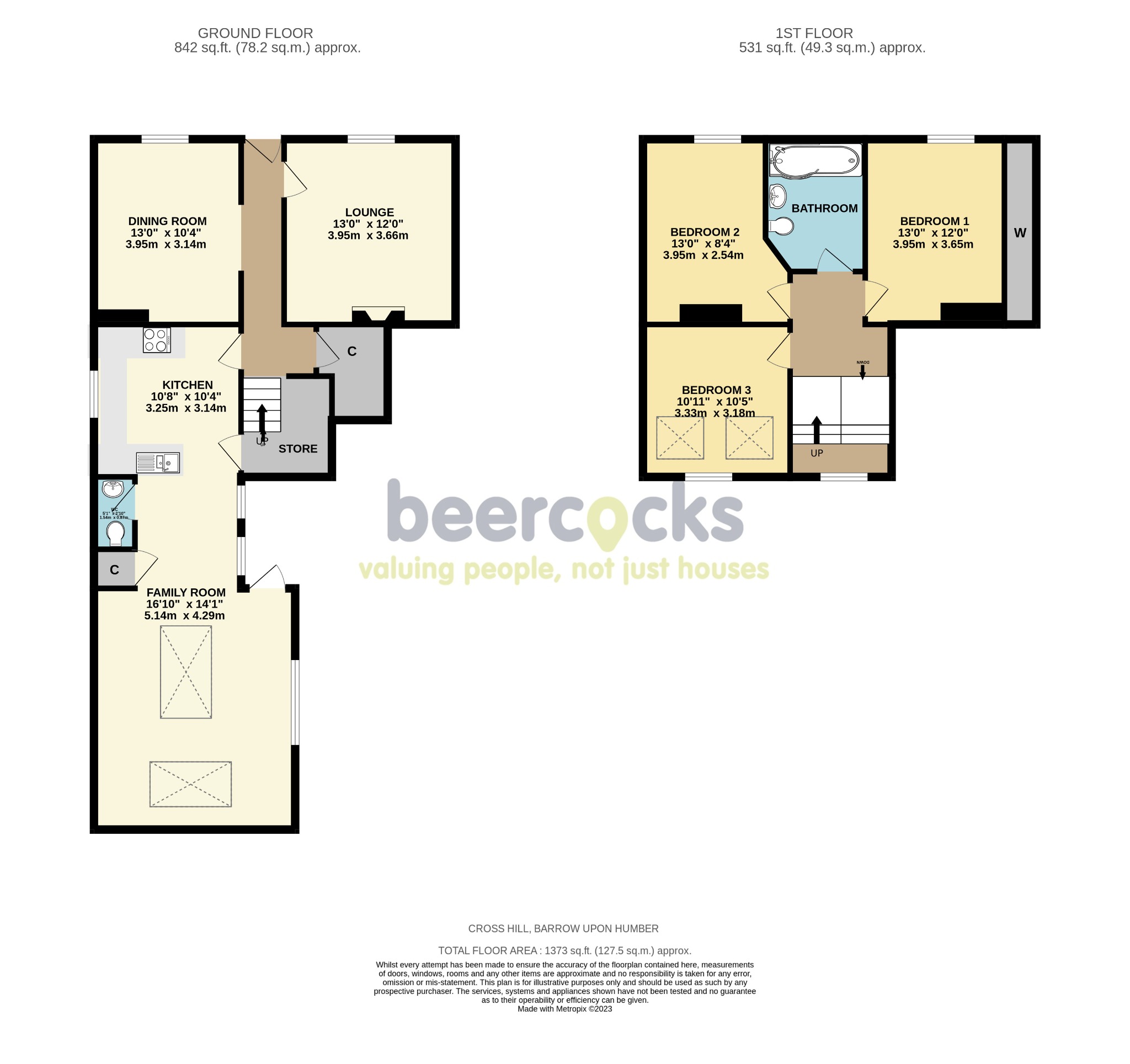 3 bed semi-detached house for sale in Cross Hill, Barrow upon Humber - Property Floorplan