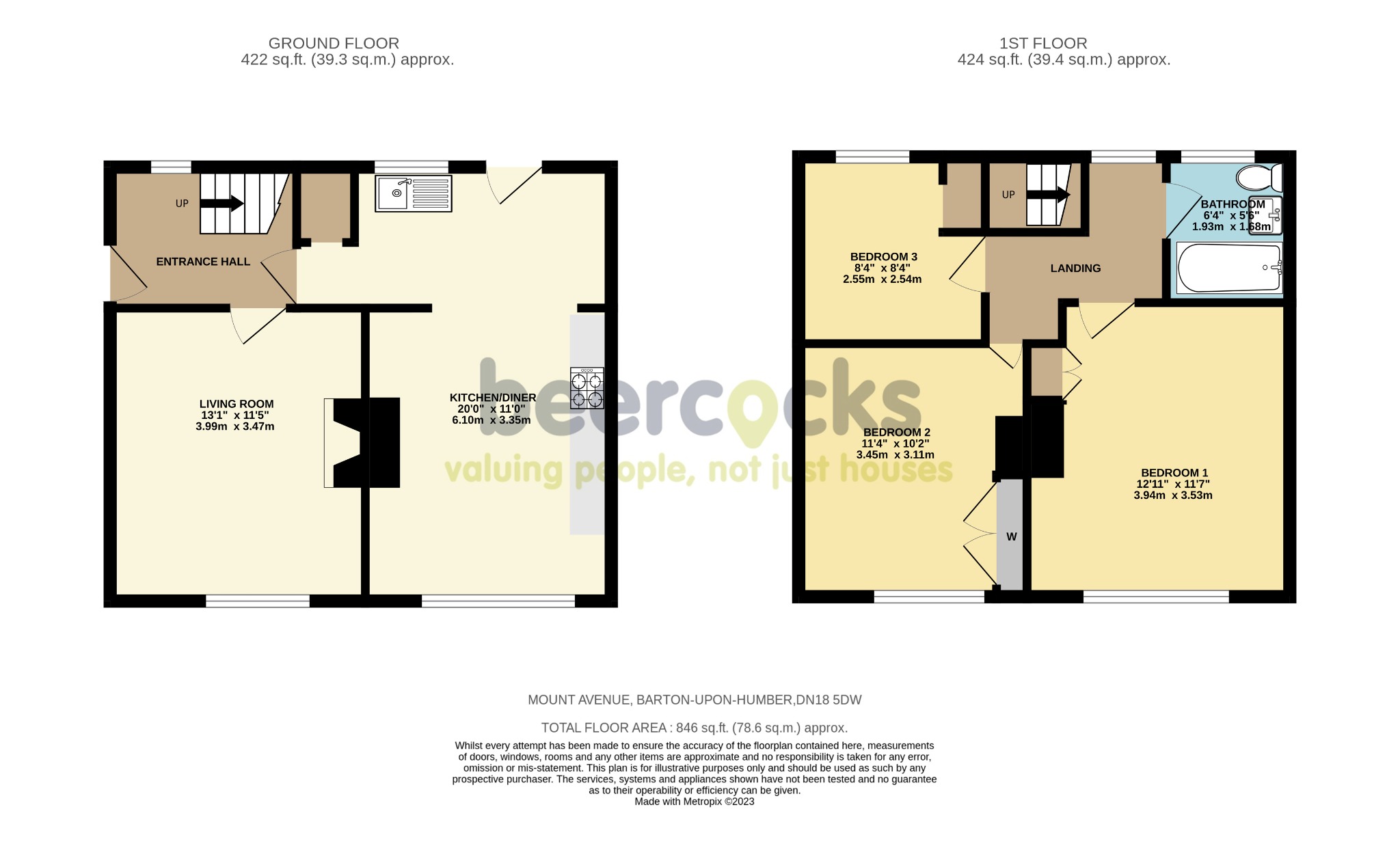 3 bed semi-detached house for sale in Mount Avenue, Barton upon Humber - Property Floorplan
