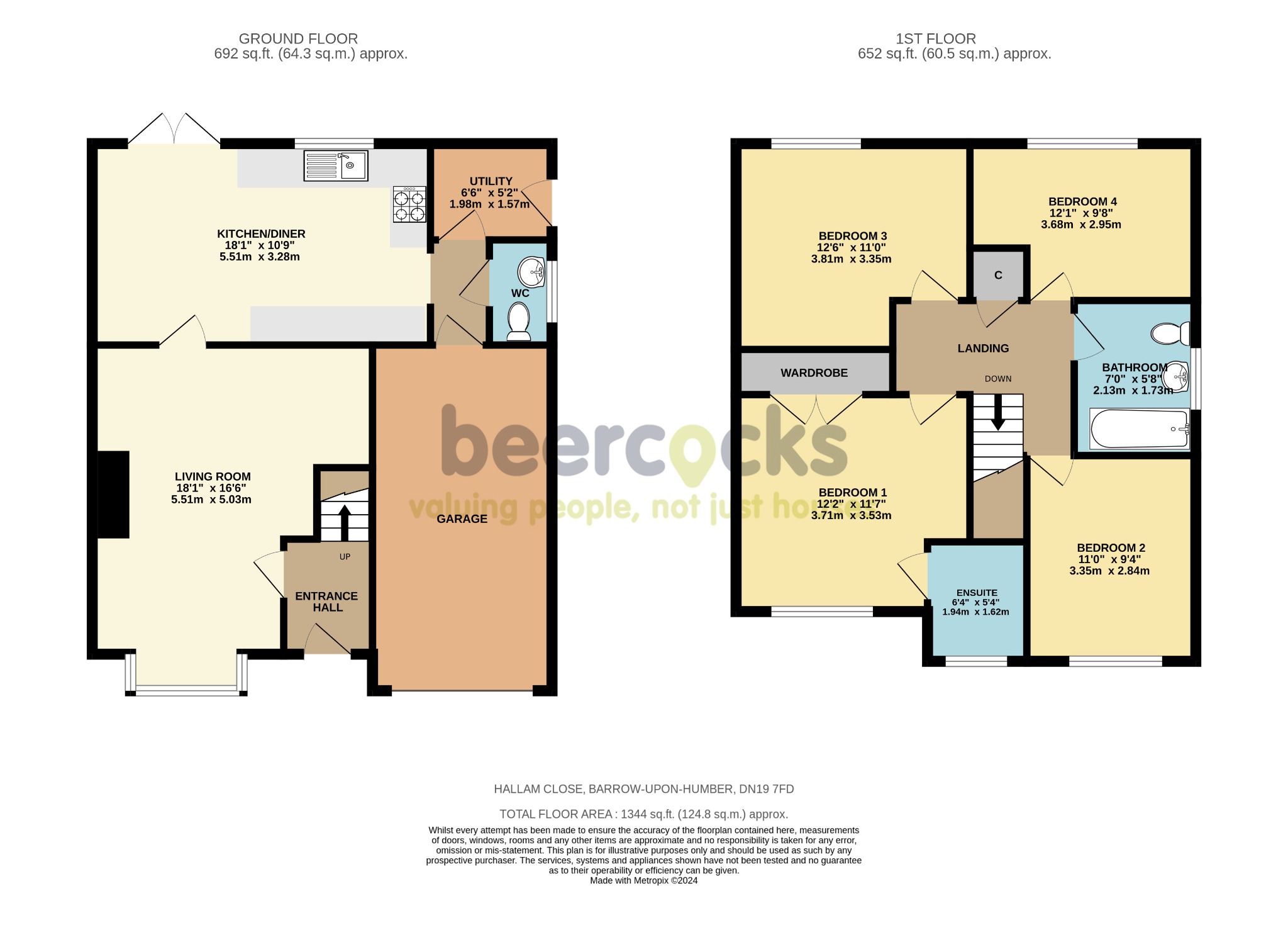 4 bed detached house for sale in Hallam Close, Barrow upon Humber - Property Floorplan