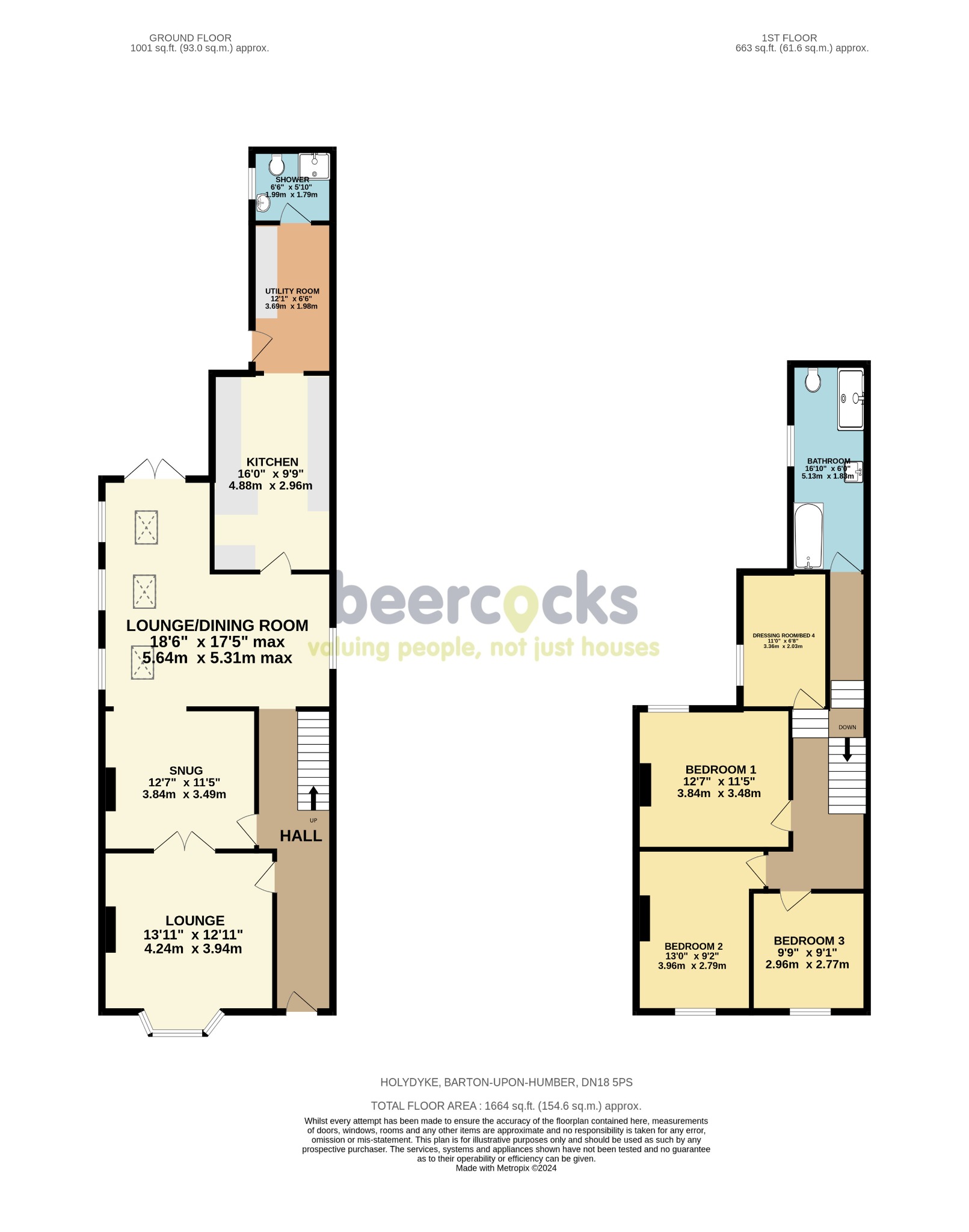 4 bed semi-detached house for sale in Holydyke, Barton upon Humber - Property Floorplan