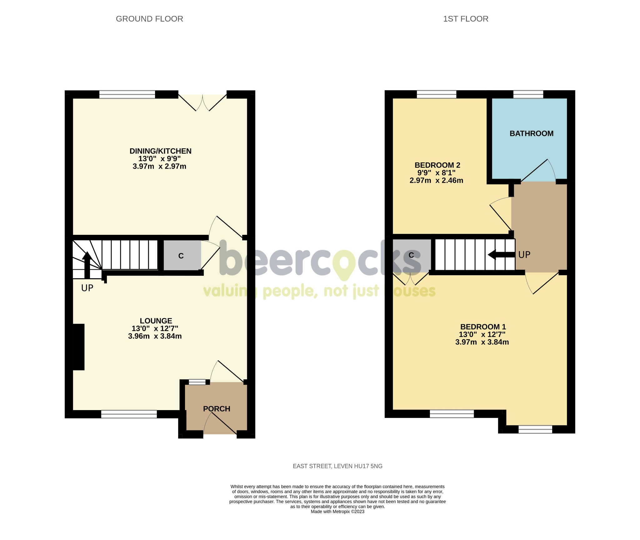 2 bed terraced house for sale in East Street, Beverley - Property Floorplan