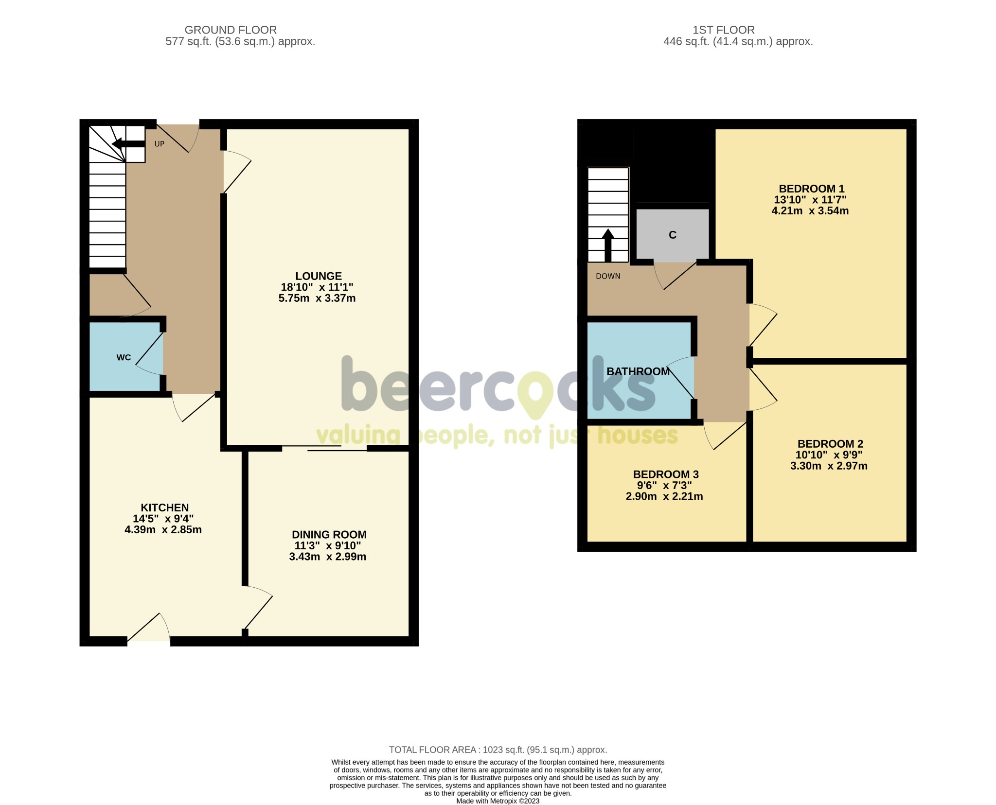 3 bed semi-detached house for sale in St Catherines Drive, Beverley - Property Floorplan