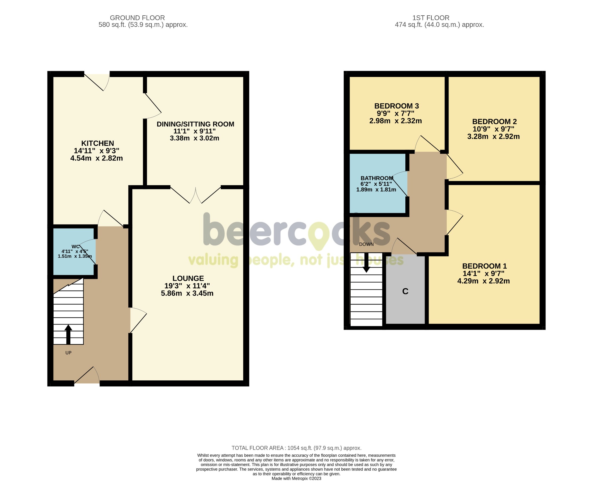 3 bed semi-detached house for sale in Elm Drive, Beverley - Property Floorplan
